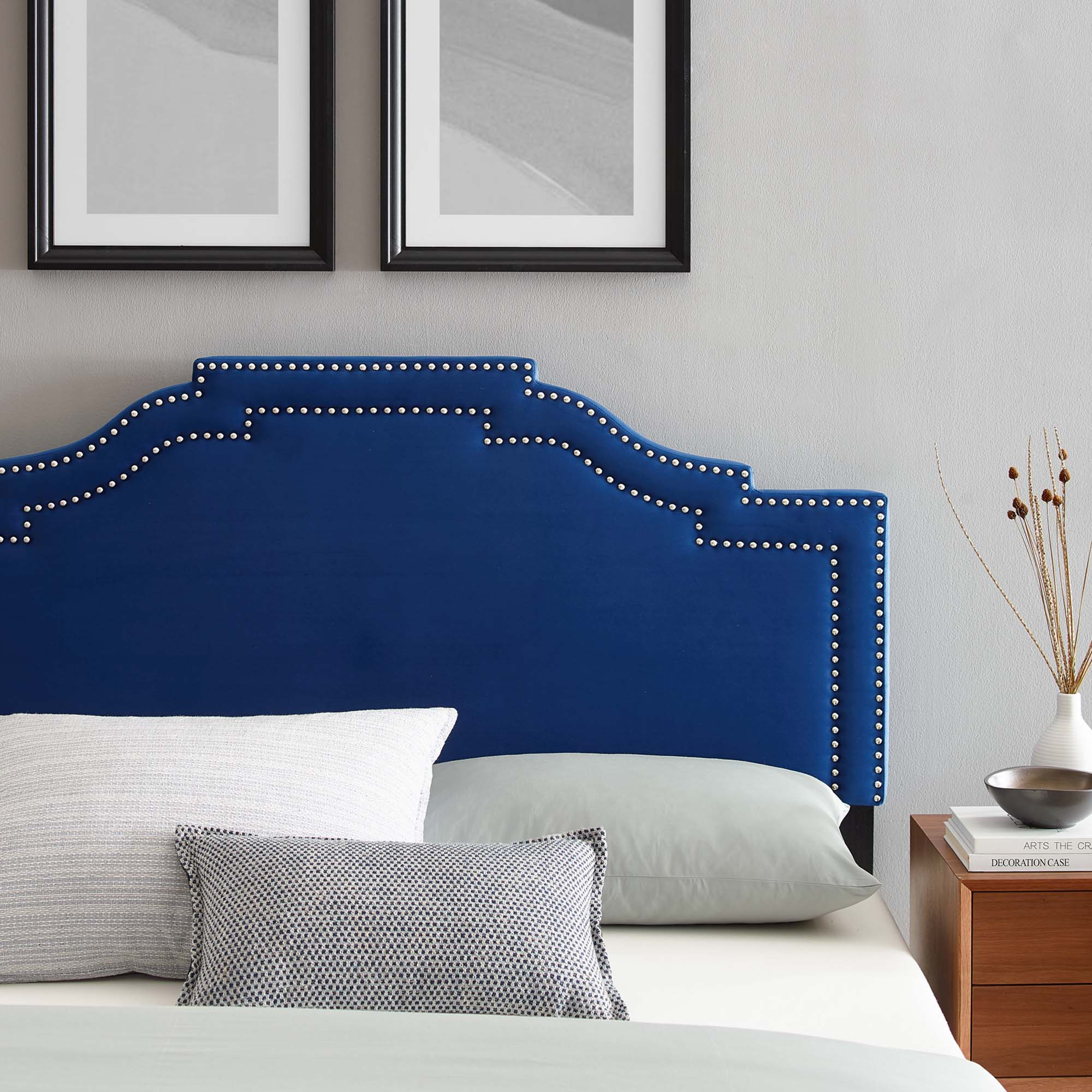 Adelaide Performance Velvet Platform Bed With Black Wood Legs by Modway
