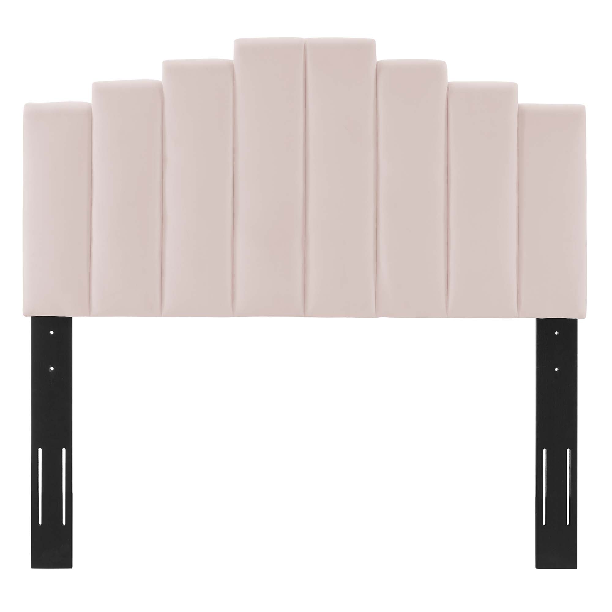 Elise Performance Velvet Platform Bed With Gold Metal Legs by Modway