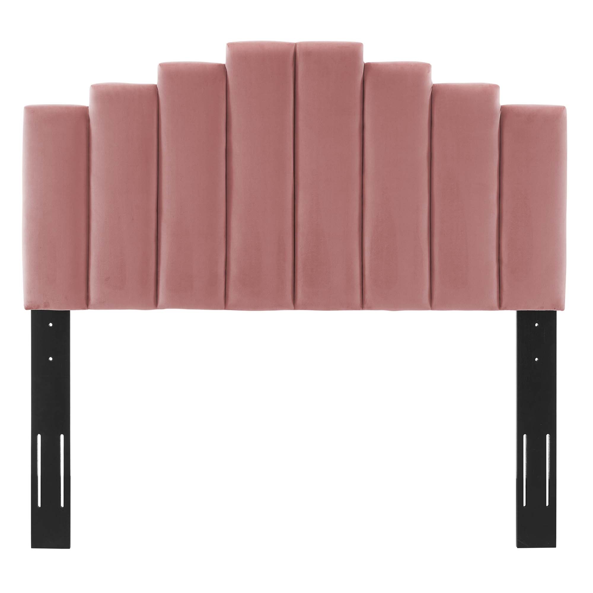 Elise Performance Velvet Platform Bed With Gold Metal Legs by Modway