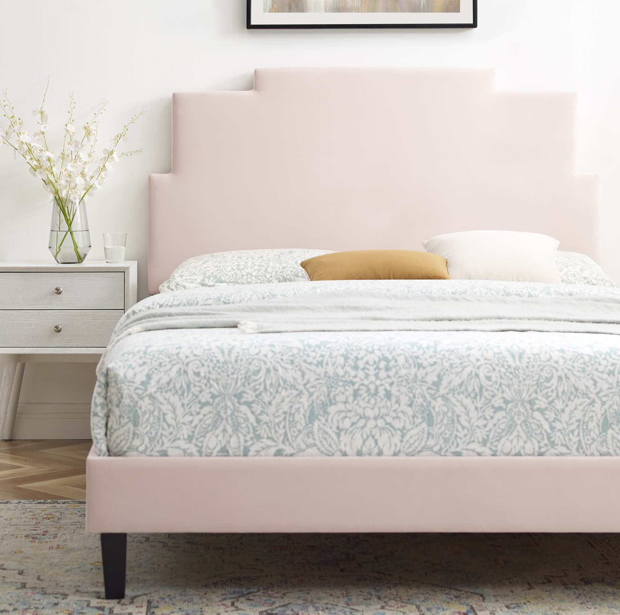 Lindsey Performance Velvet Platform Bed by Modway