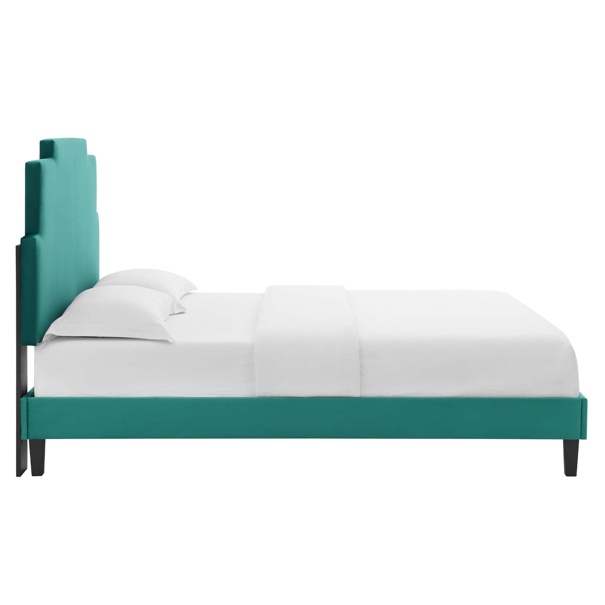 Lindsey Performance Velvet Platform Bed by Modway
