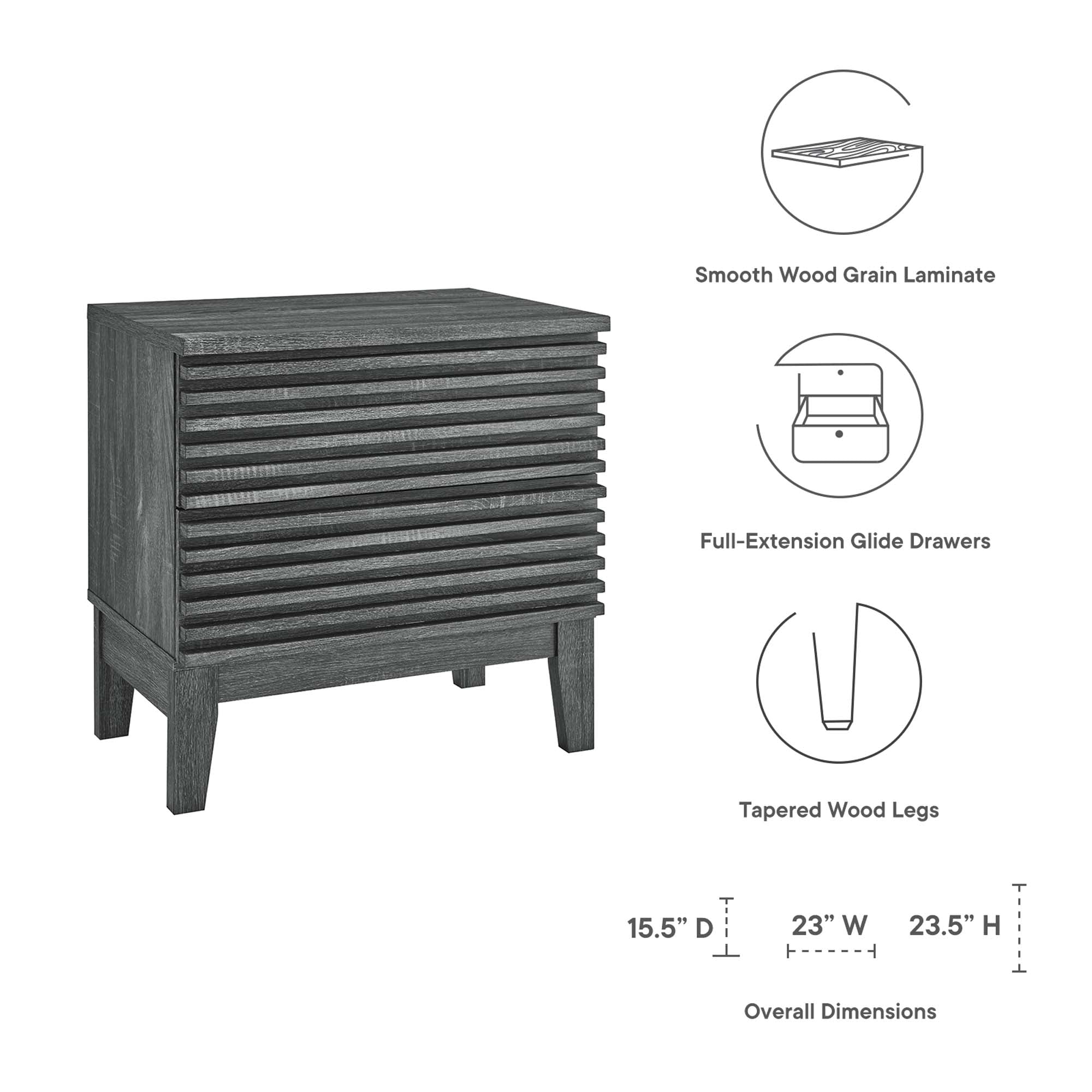 Render Two-Drawer Nightstand by Modway