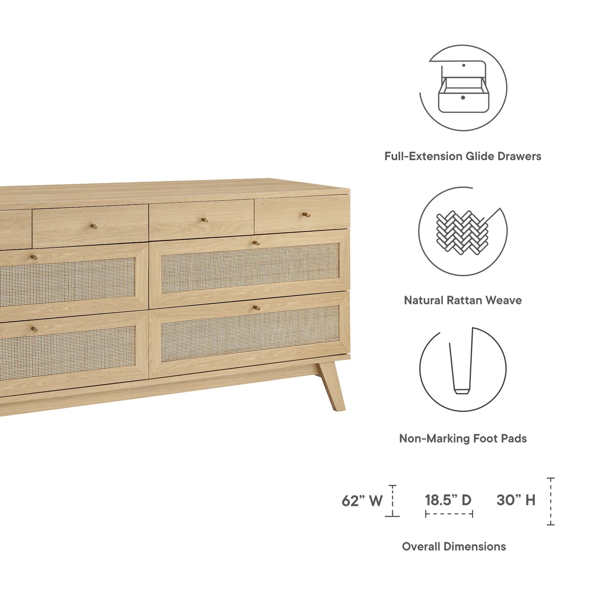 Soma 8-Drawer Dresser by Modway
