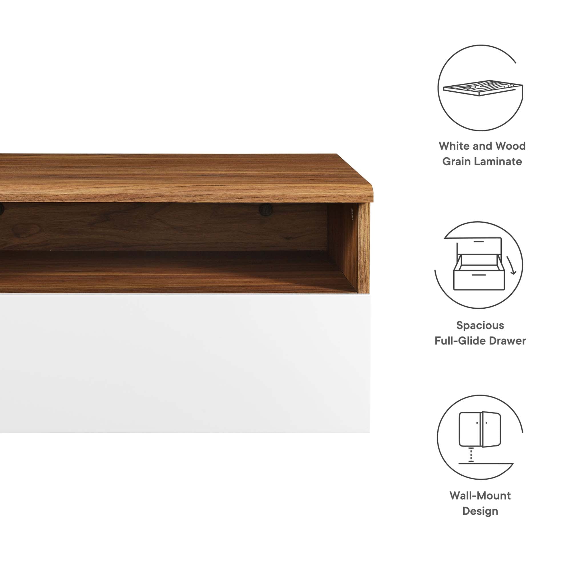 Envision Wall Mount Nightstand by Modway
