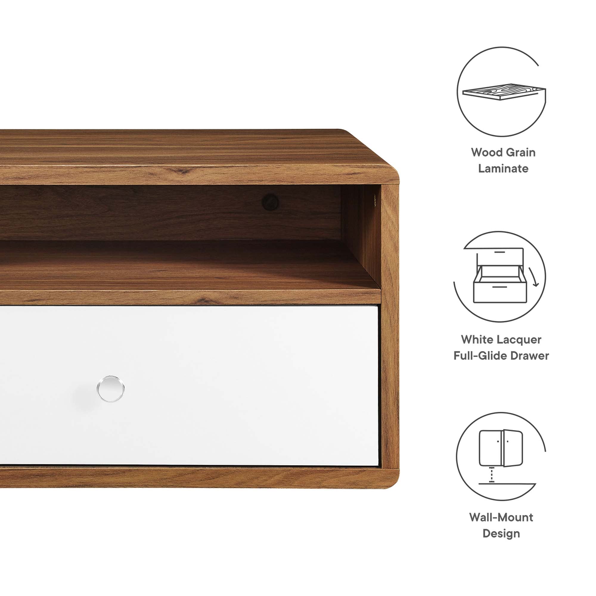 Transmit Wall Mount Nightstand by Modway