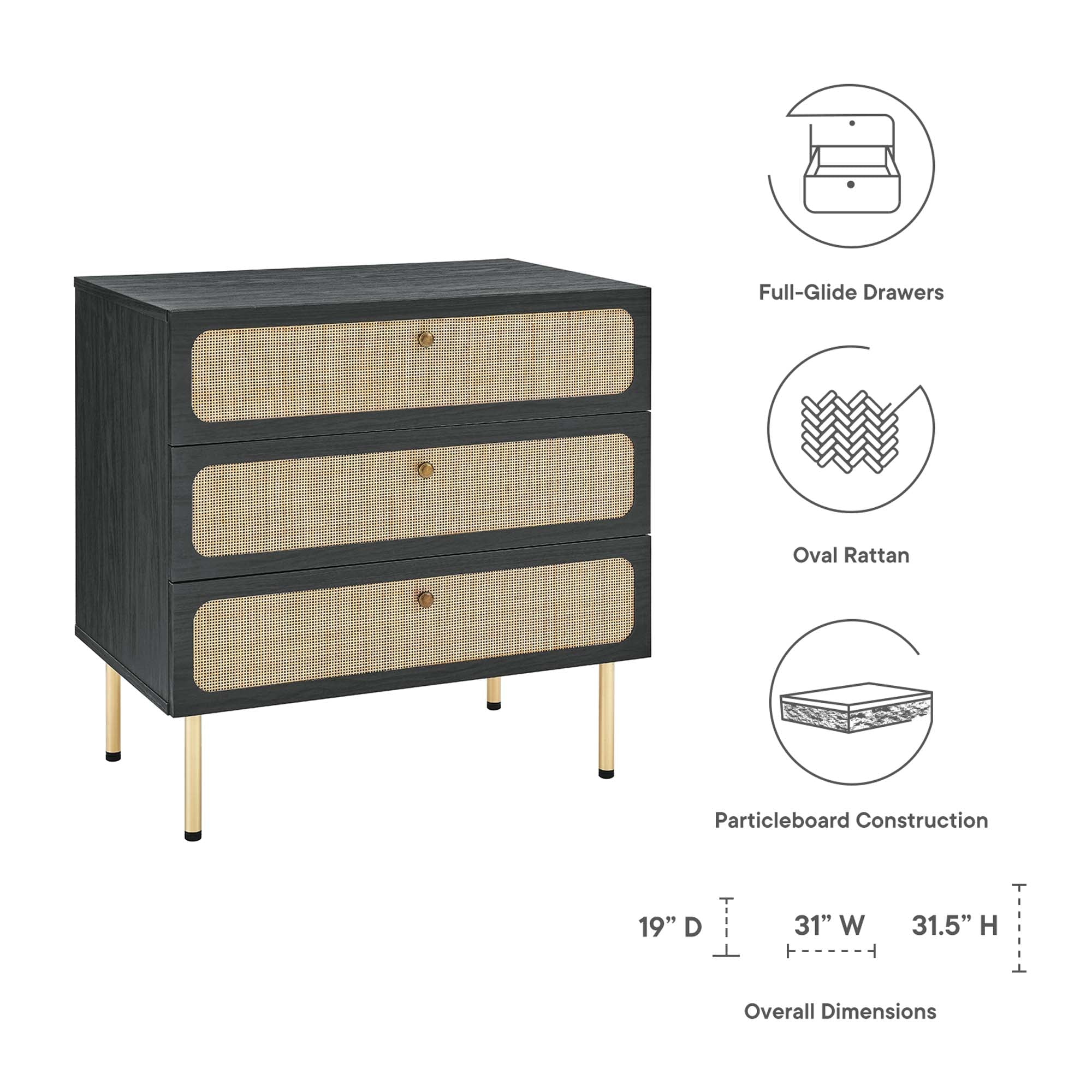 Chaucer 3-Drawer Chest by Modway