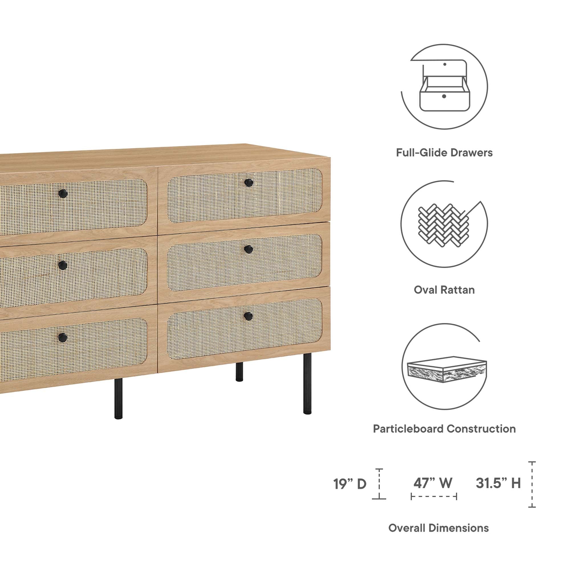 Chaucer 6-Drawer Compact Dresser by Modway