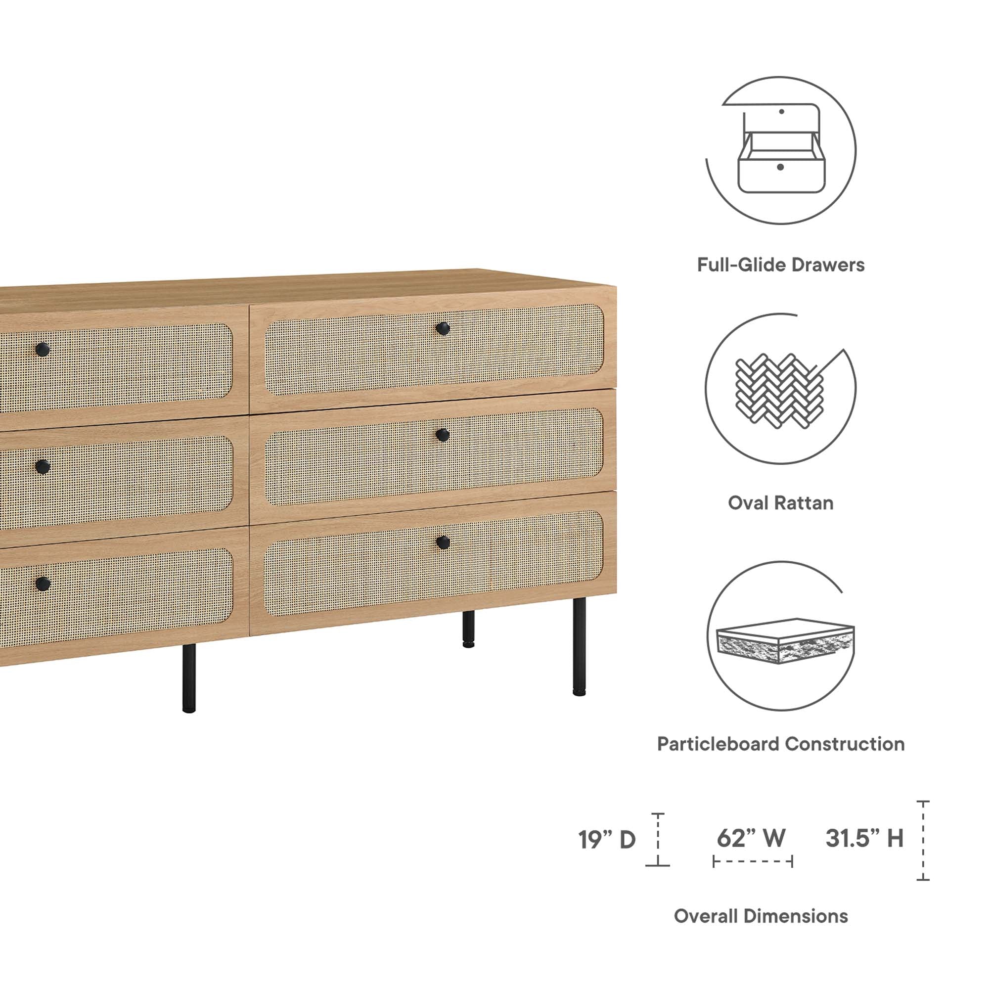 Chaucer 6-Drawer Dresser by Modway