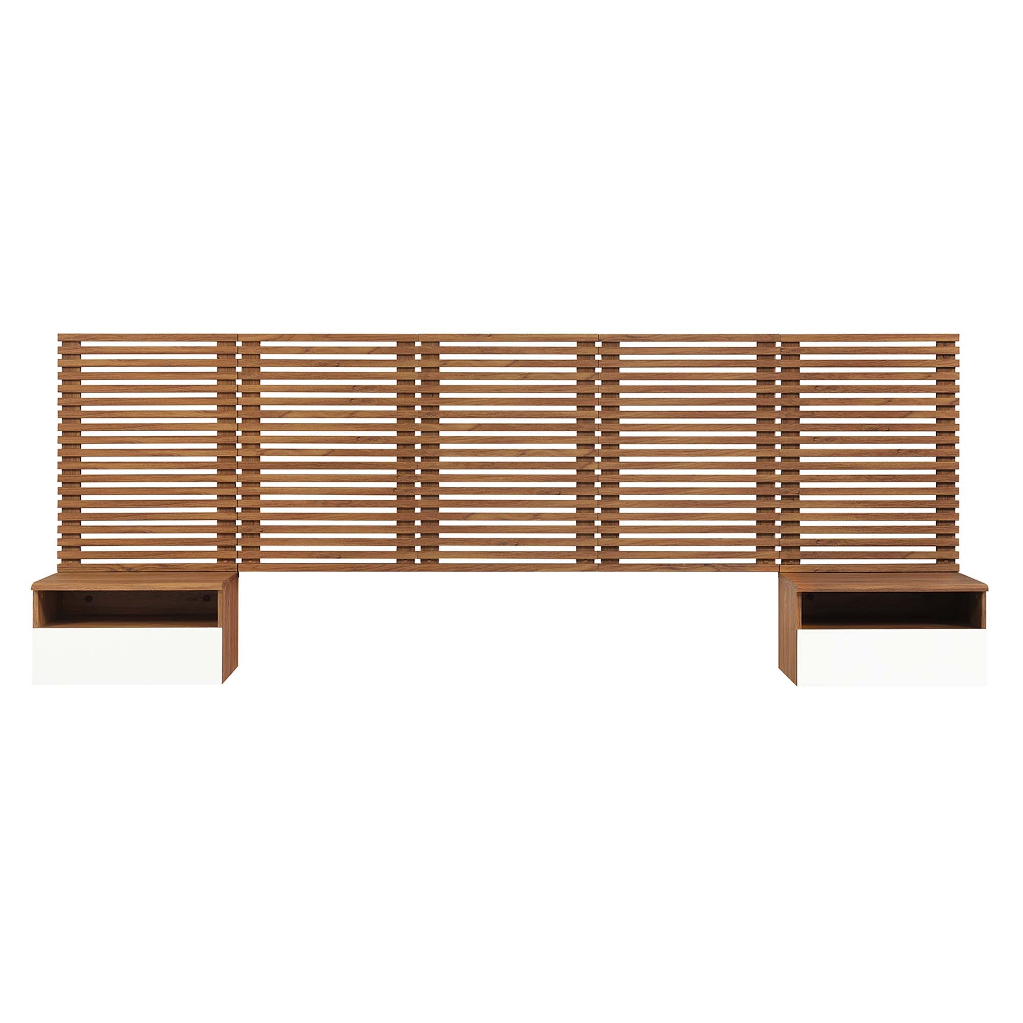 Render Wall Mount Headboard and Modern Nightstands by Modway