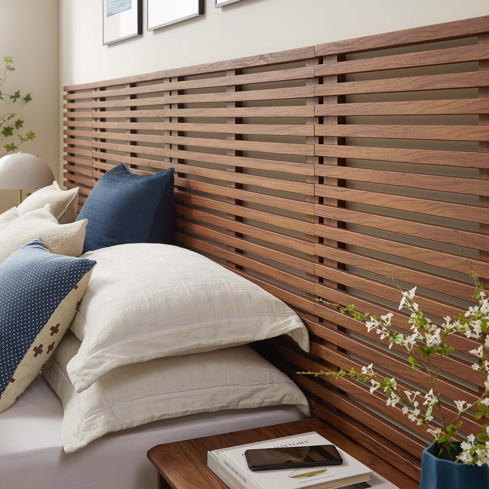 Render Wall Mount Headboard and Modern Nightstands by Modway