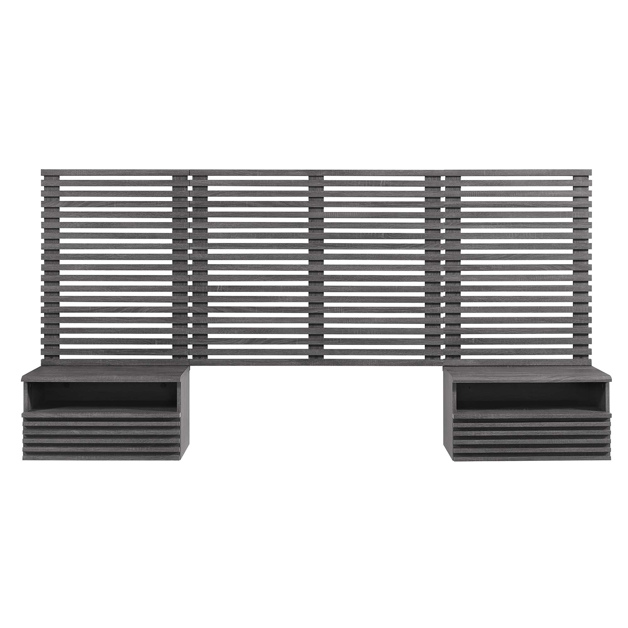 Render Wall Mount Headboard and Modern Nightstands by Modway