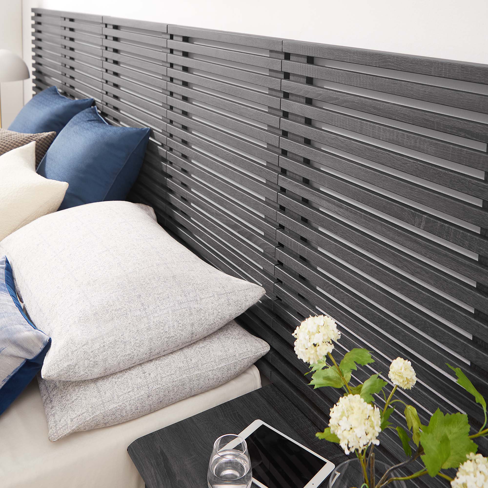 Render Wall Mount Headboard and Modern Nightstands by Modway