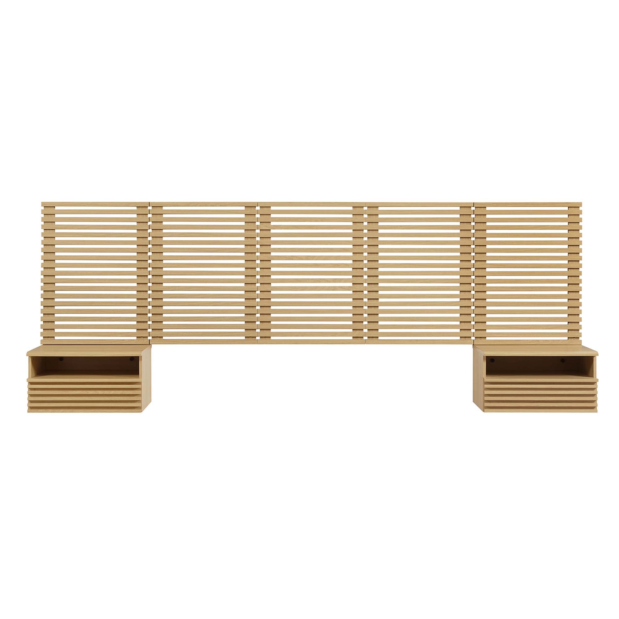 Render Wall Mount Headboard and Modern Nightstands by Modway