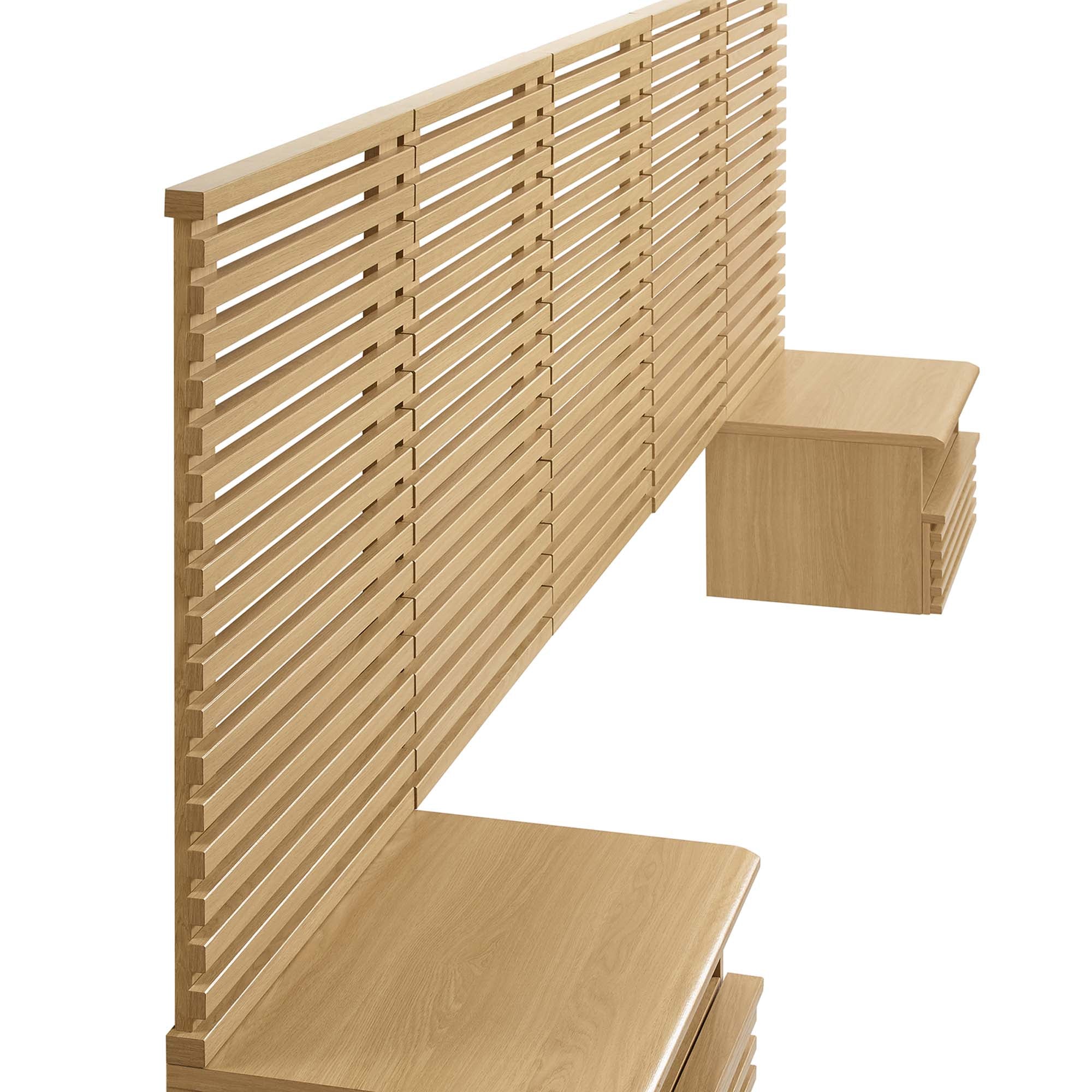 Render Wall Mount Headboard and Modern Nightstands by Modway