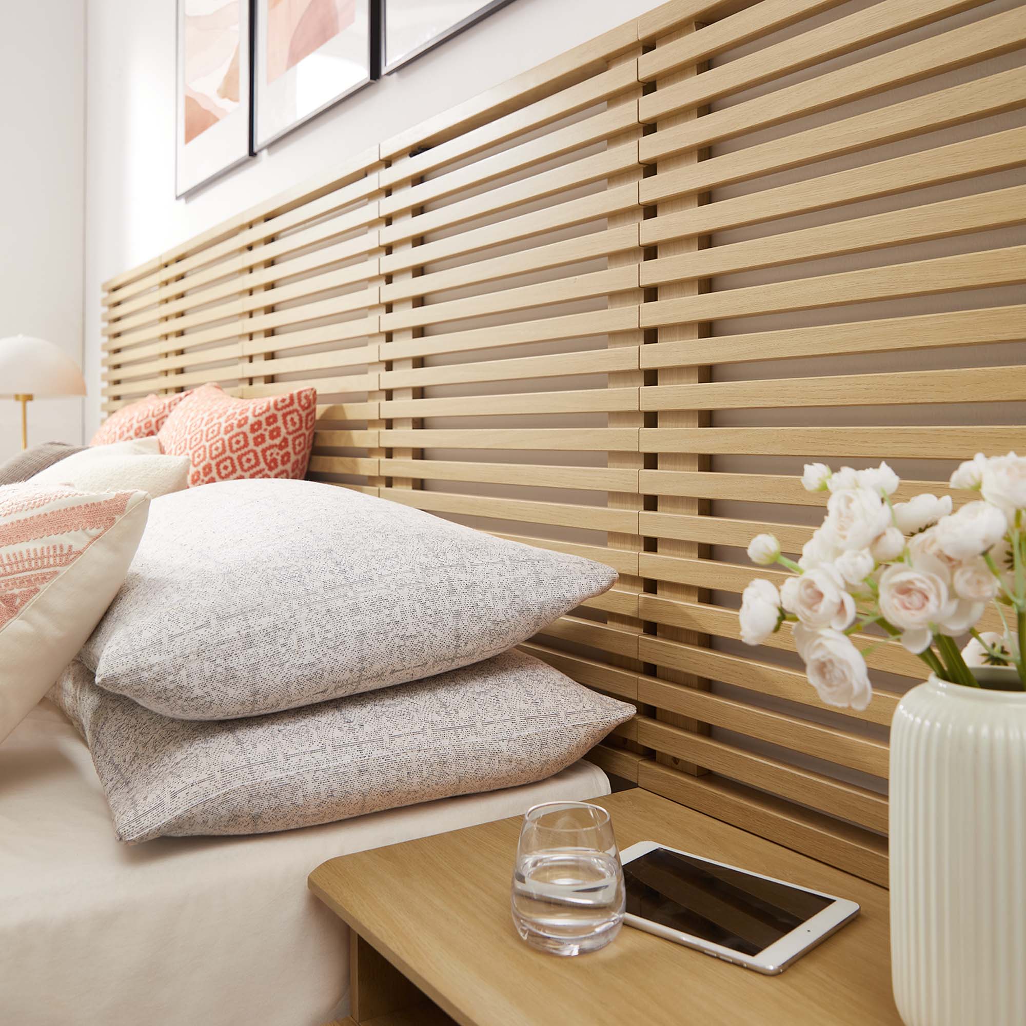 Render Wall Mount Headboard and Modern Nightstands by Modway