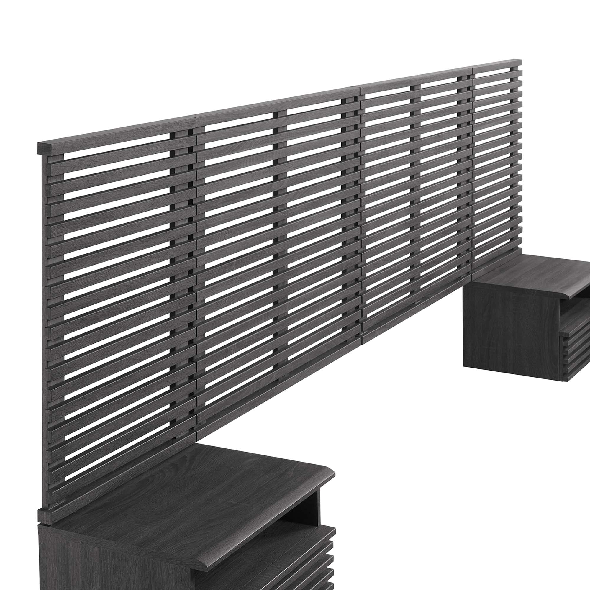 Render Wall Mount Headboard and Modern Nightstands by Modway