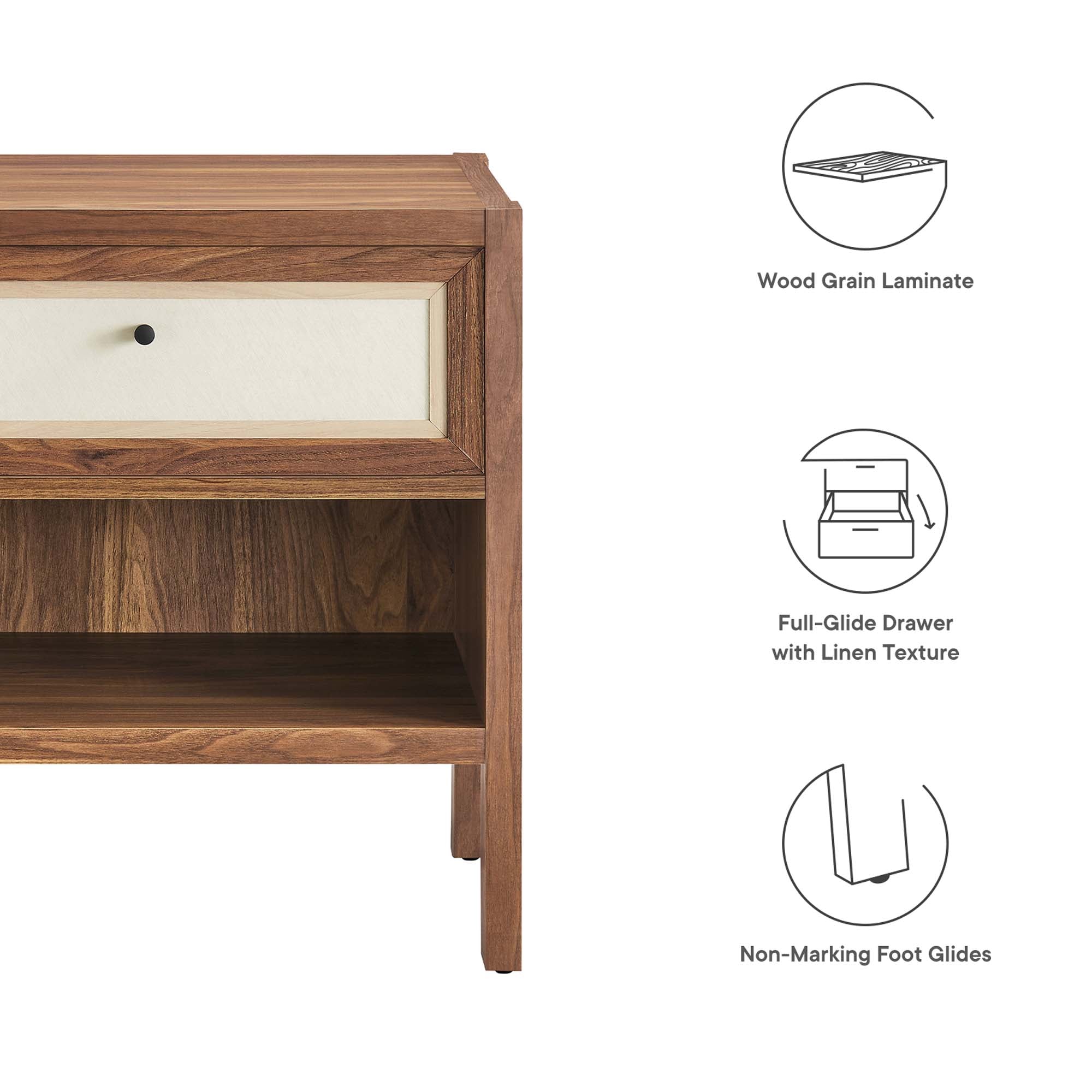 Capri Wood Grain Nightstand by Modway