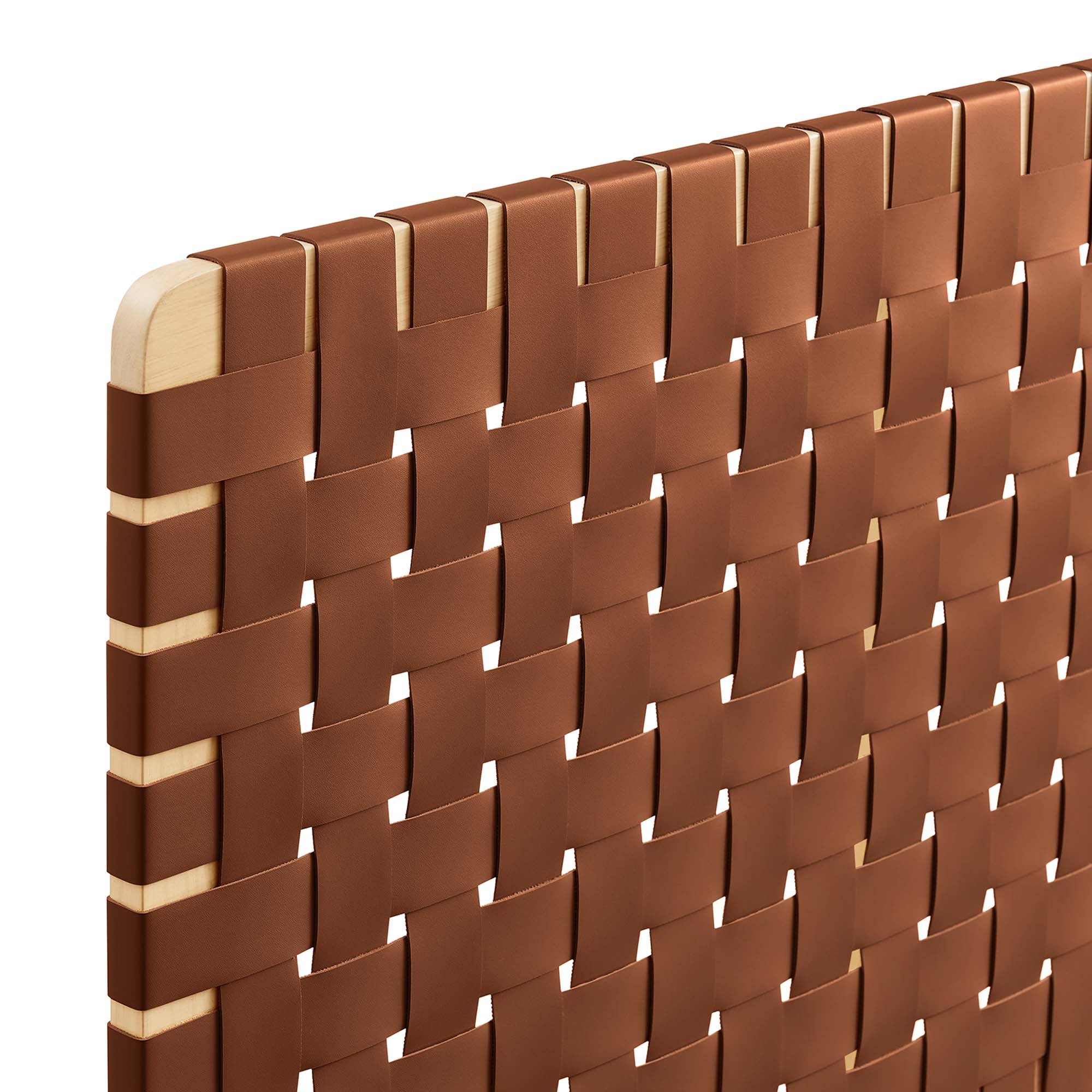 Sparta Woven Wall-Mount Vegan Leather Headboard by Modway