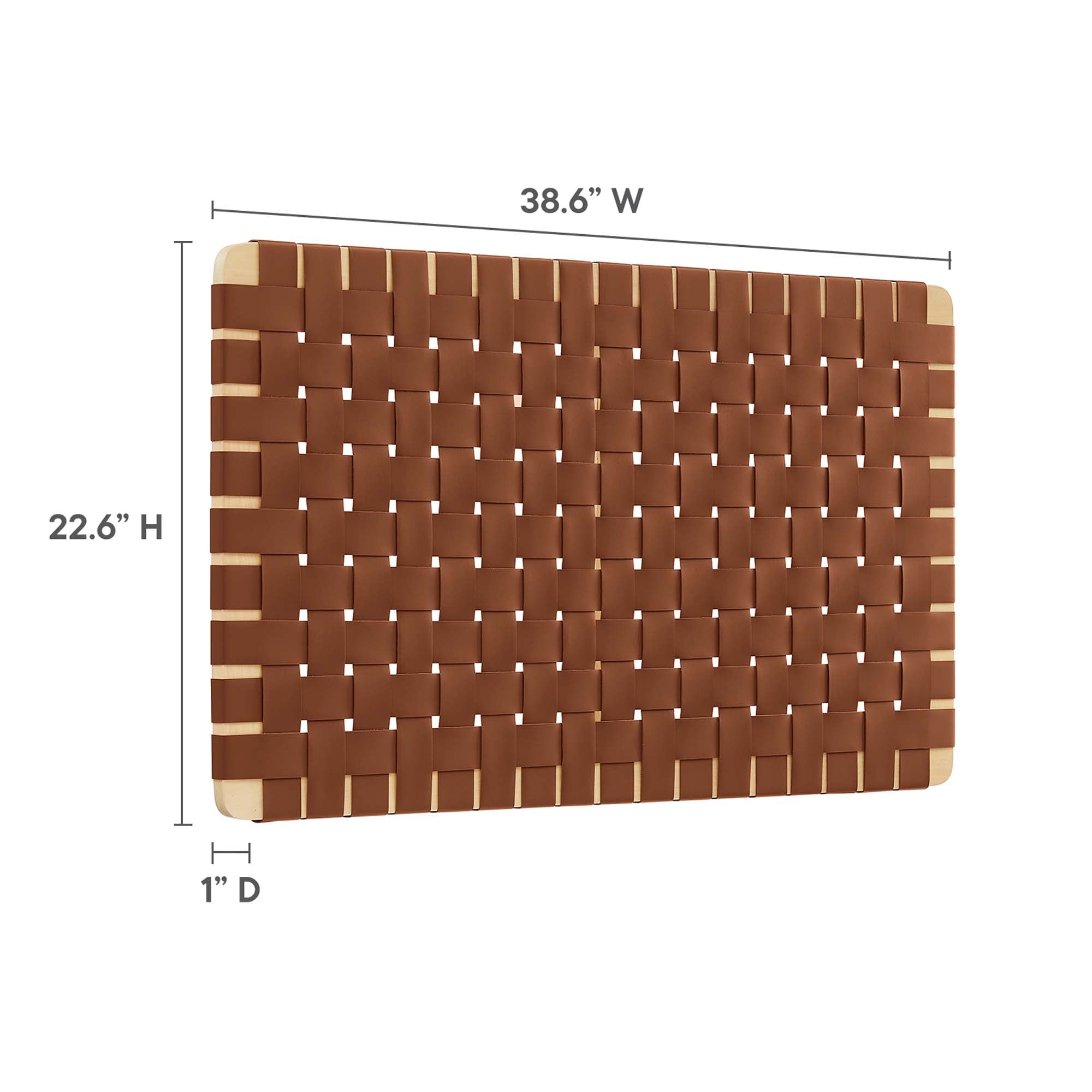 Sparta Woven Wall-Mount Vegan Leather Headboard by Modway