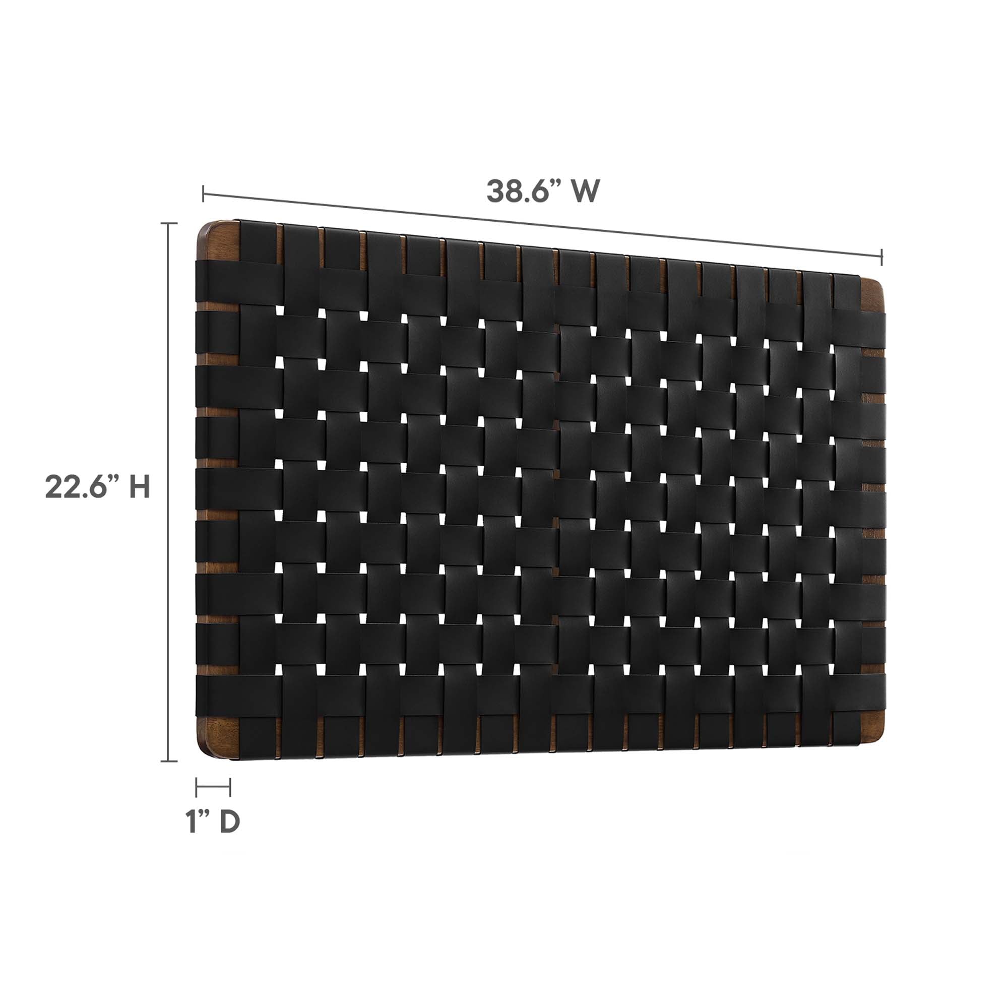 Sparta Woven Wall-Mount Vegan Leather Headboard by Modway