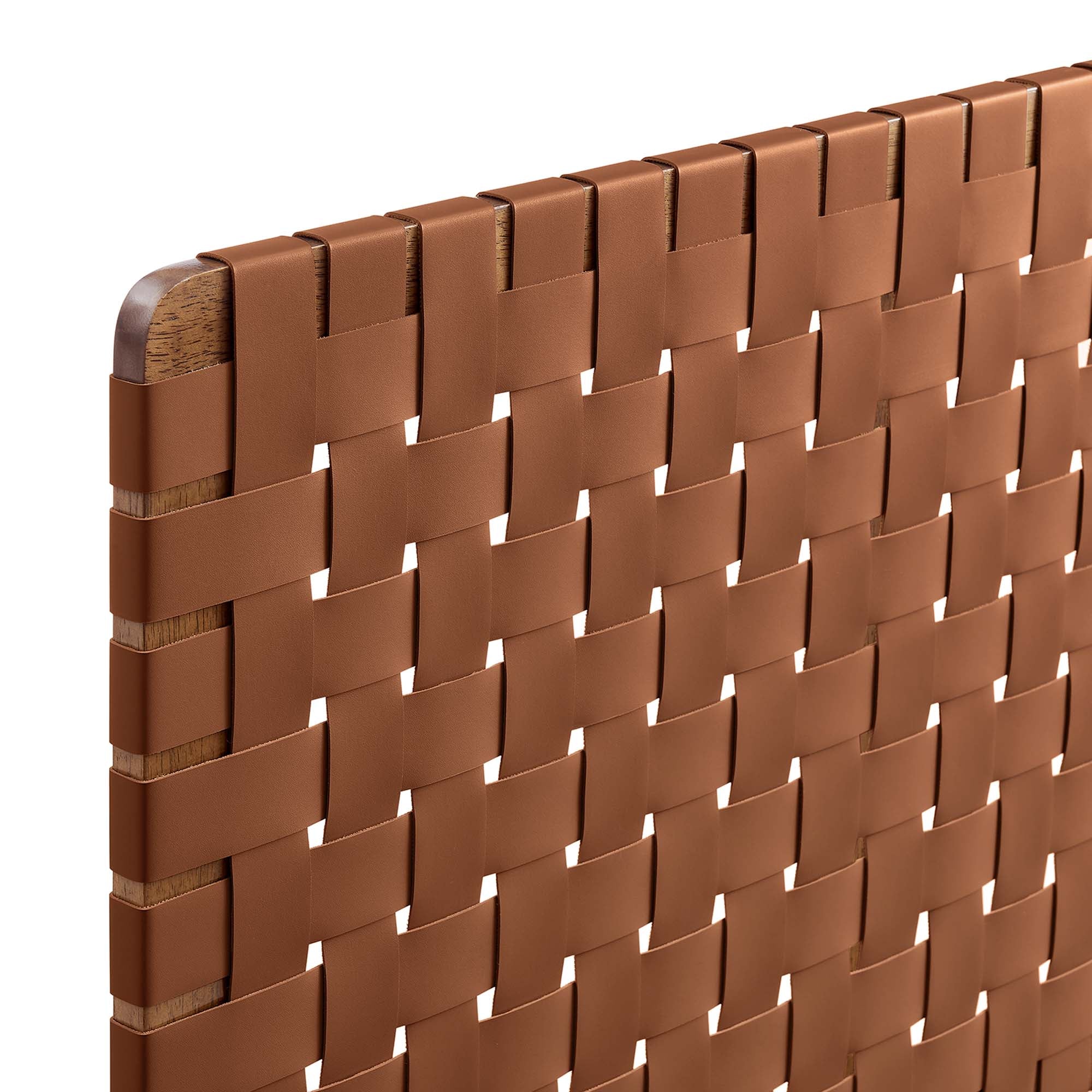 Sparta Woven Wall-Mount Vegan Leather Headboard by Modway