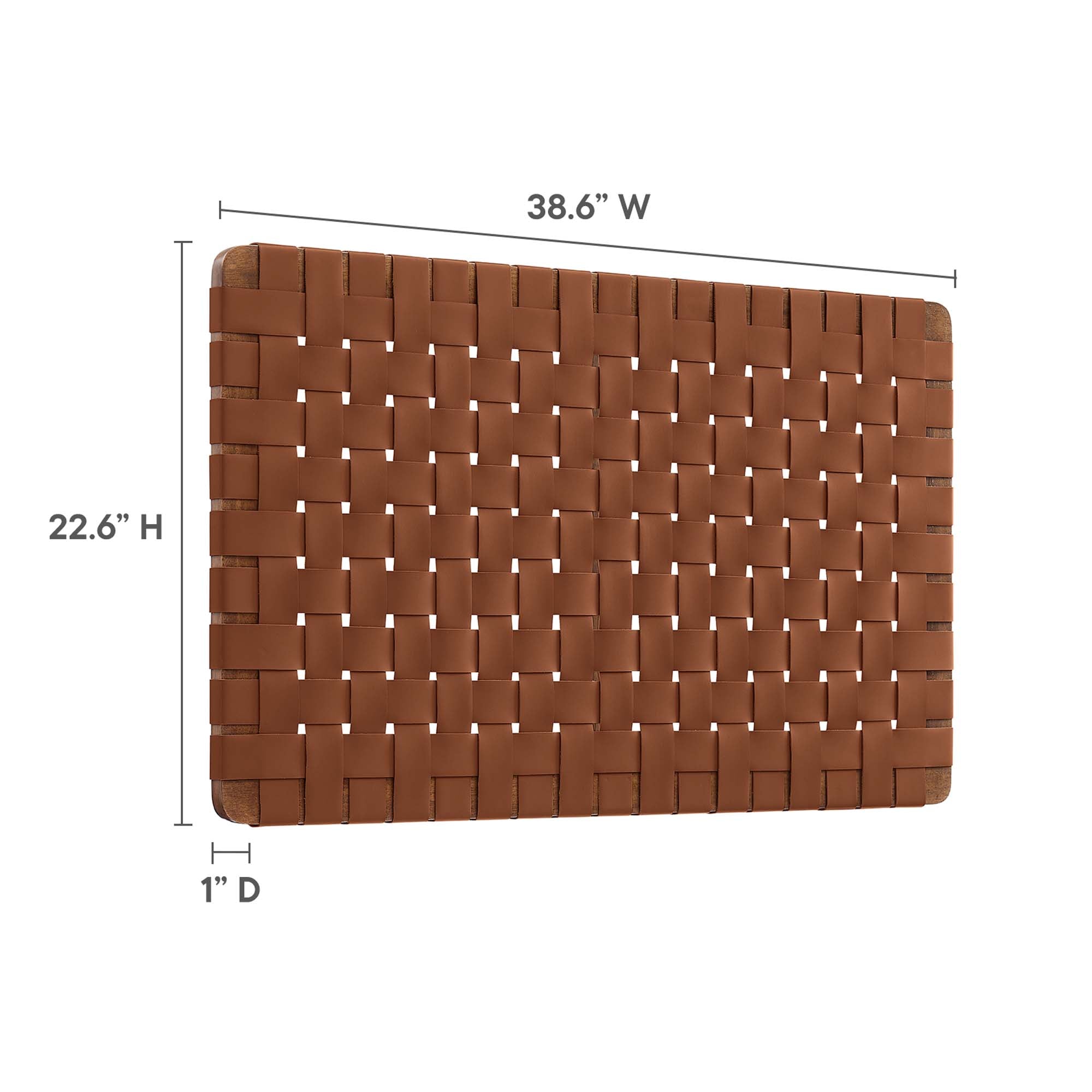 Sparta Woven Wall-Mount Vegan Leather Headboard by Modway