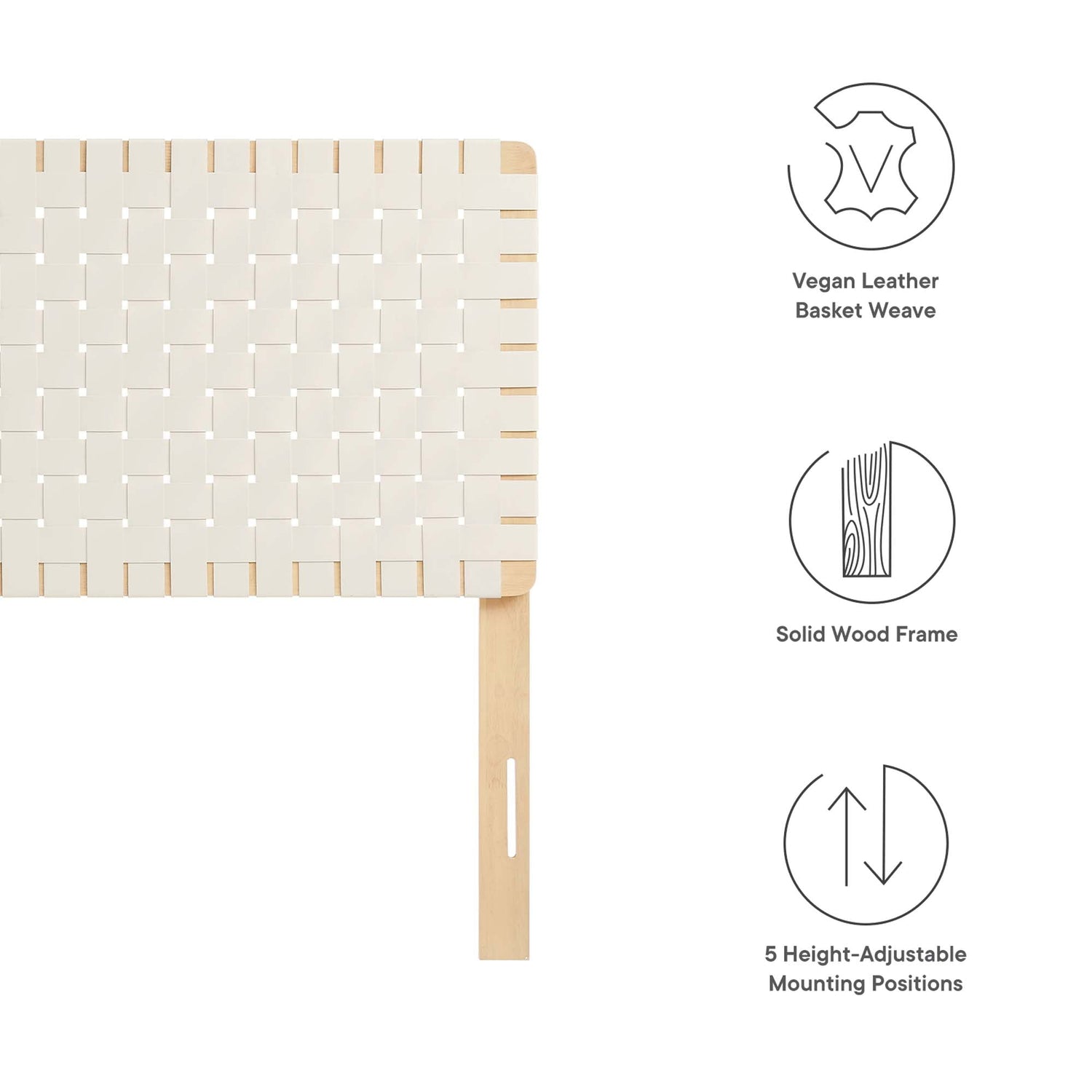 Sparta Woven Vegan Leather Headboard by Modway