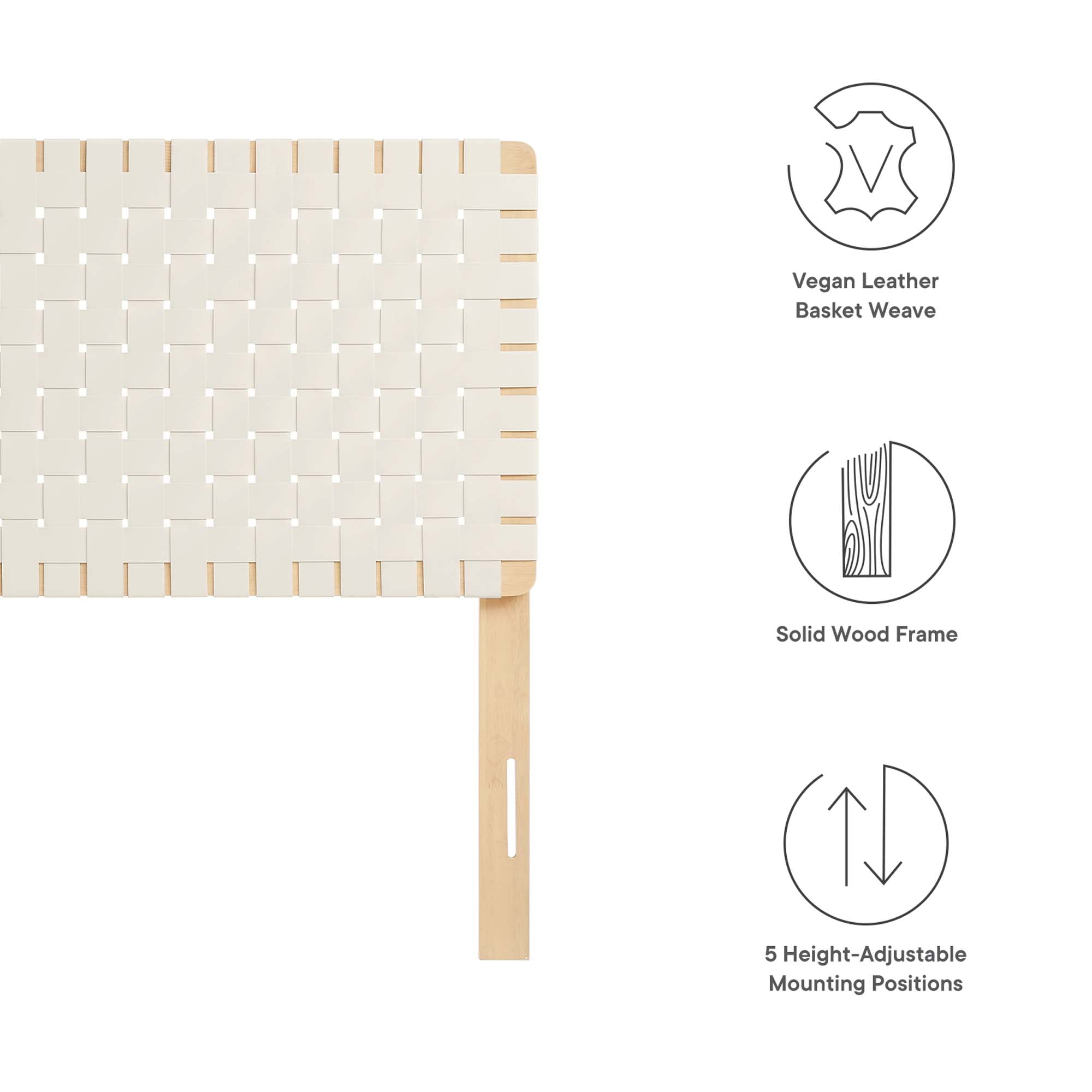 Sparta Woven Vegan Leather Headboard by Modway