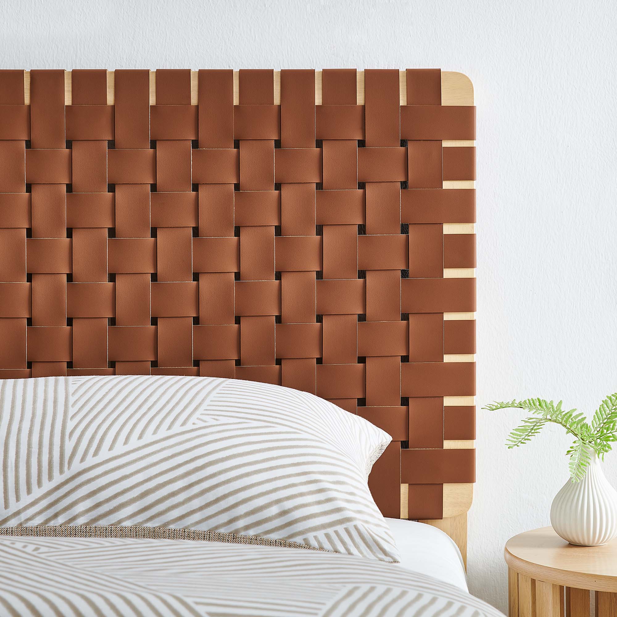 Sparta Woven Vegan Leather Headboard by Modway