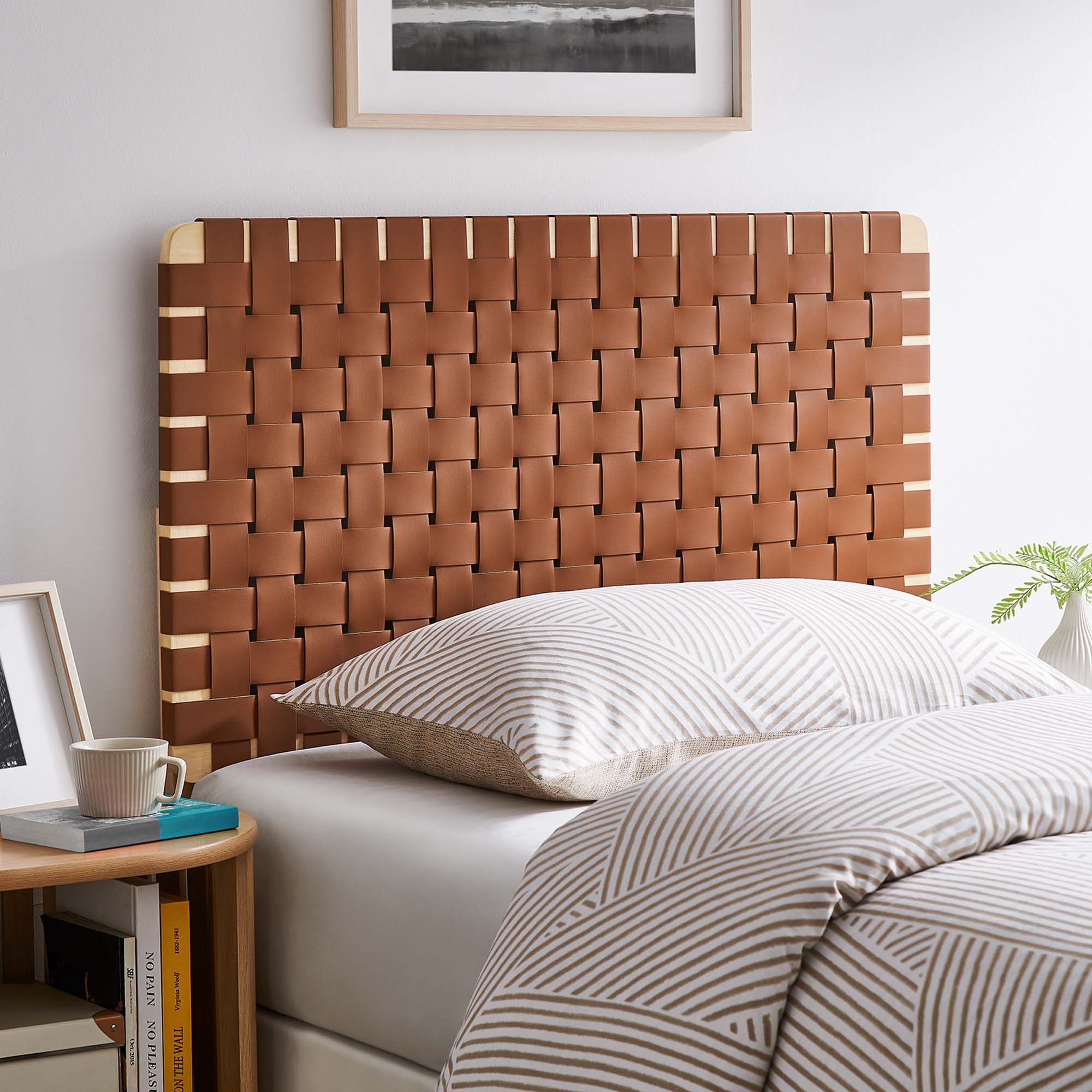 Sparta Woven Vegan Leather Headboard by Modway