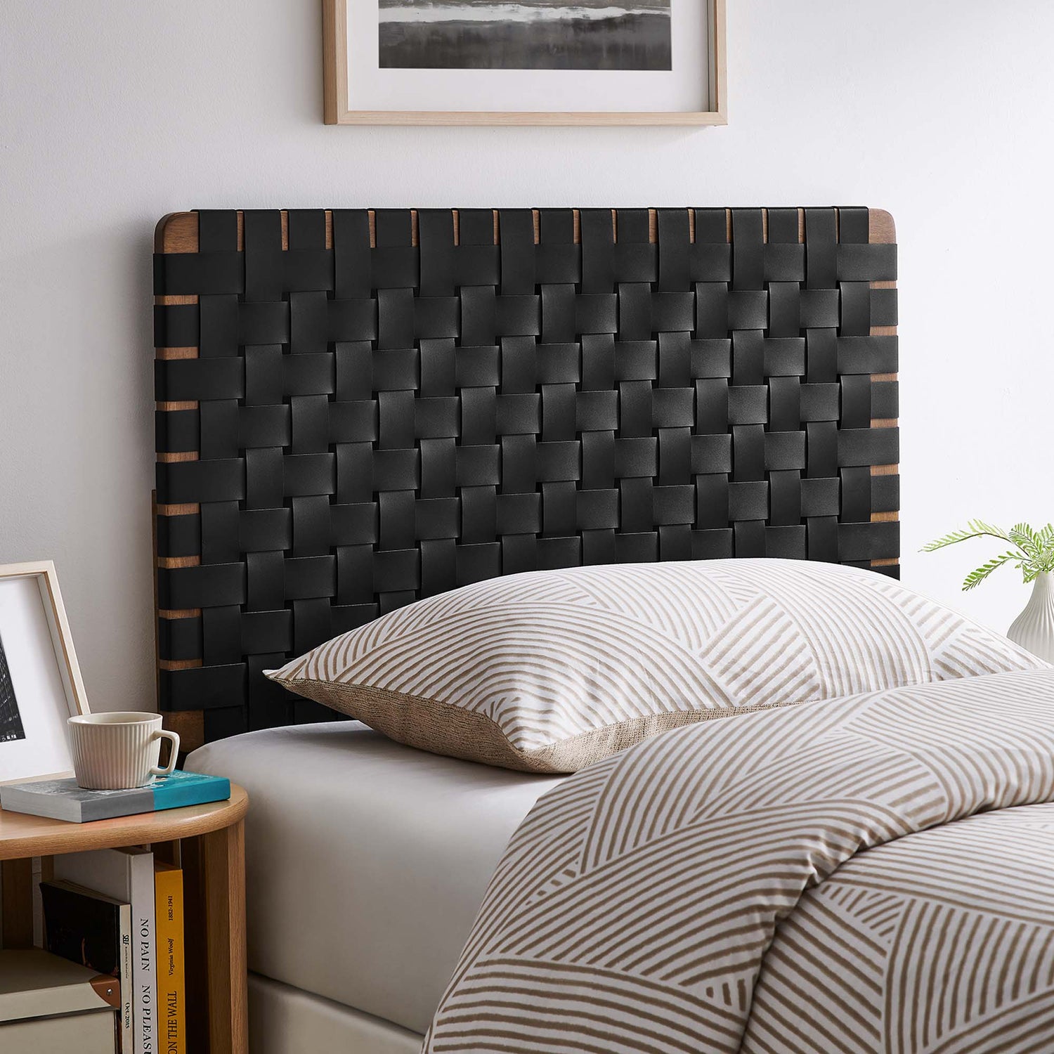 Sparta Woven Vegan Leather Headboard by Modway