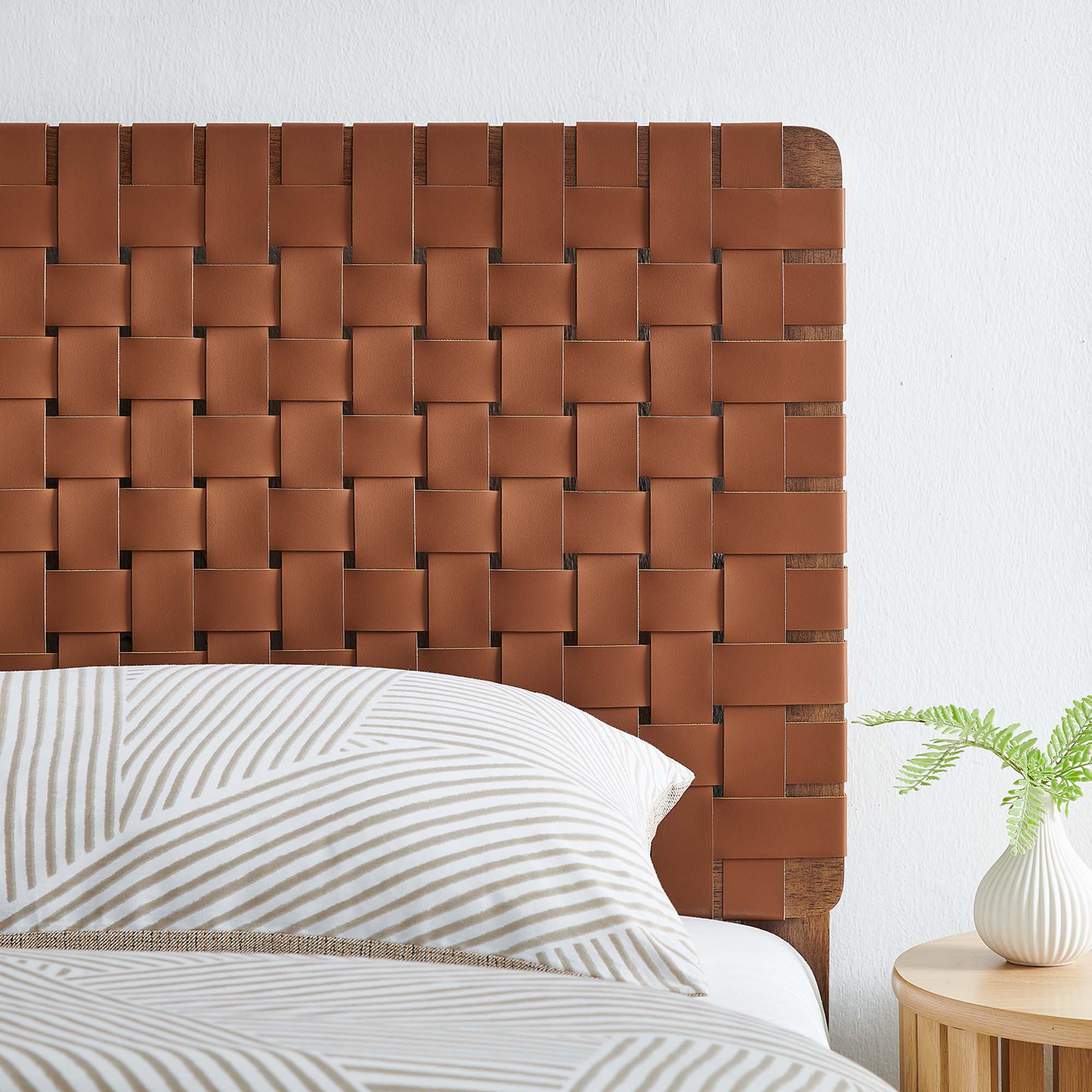 Sparta Woven Vegan Leather Headboard by Modway