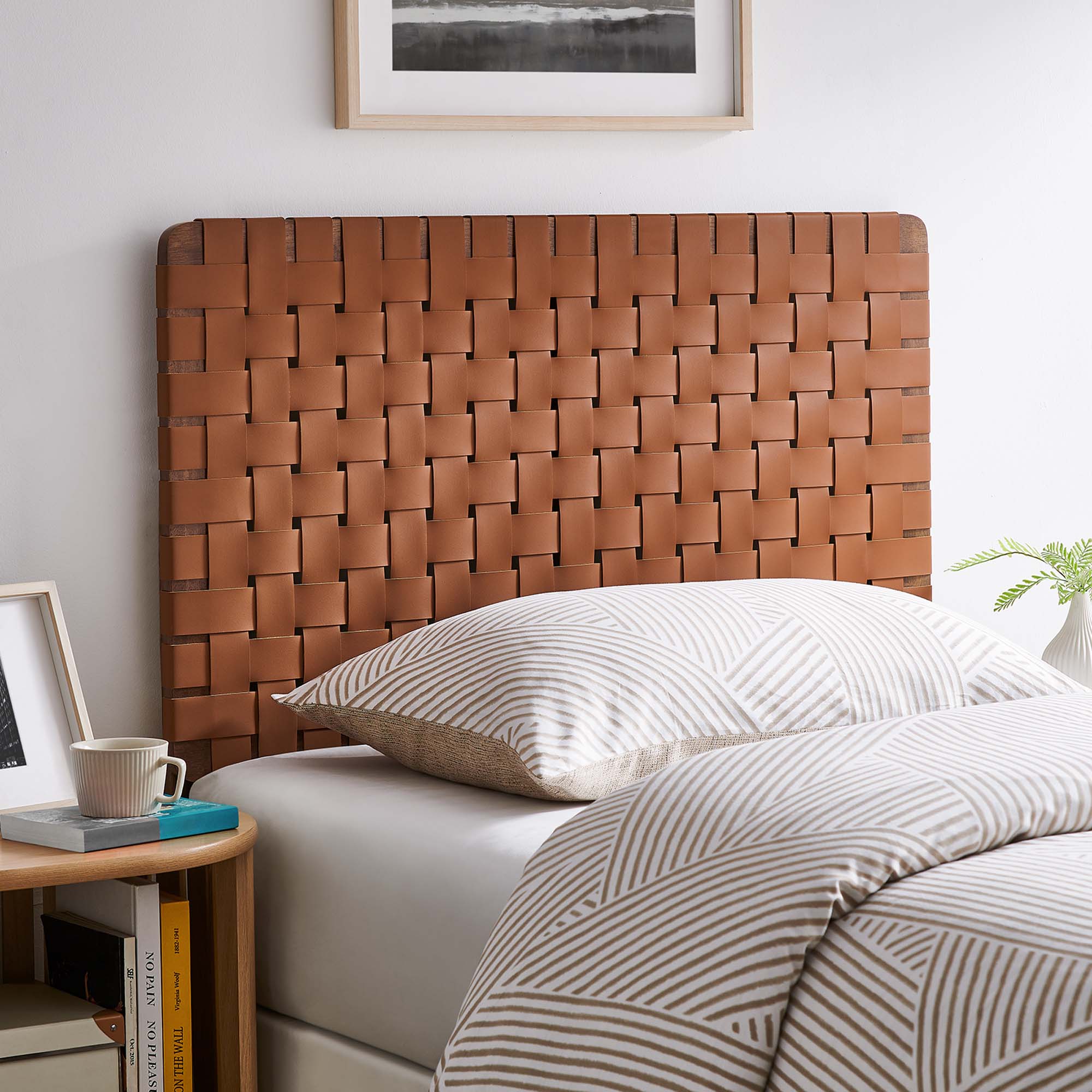 Sparta Woven Vegan Leather Headboard by Modway