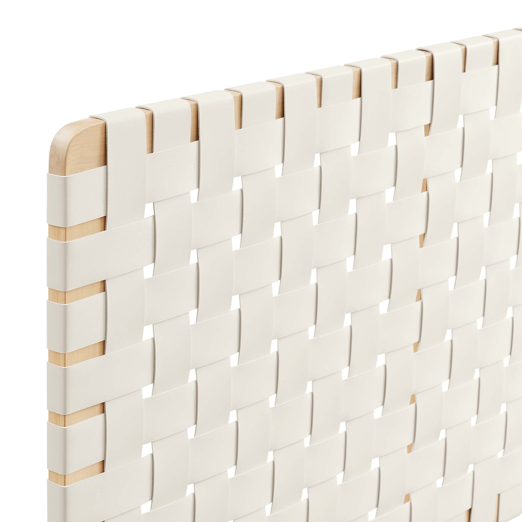 Sparta Woven Wall-Mount Vegan Leather Headboard by Modway