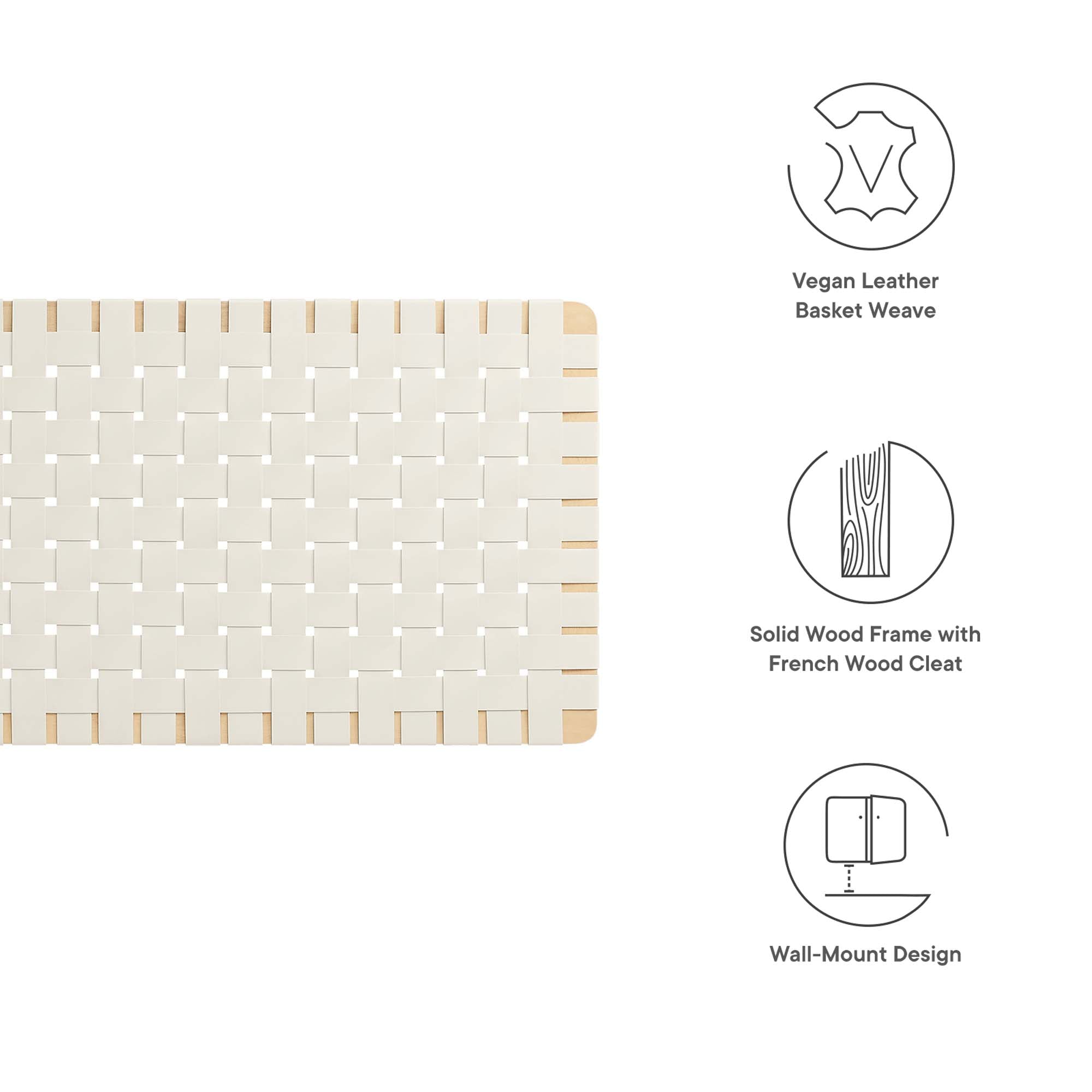 Sparta Woven Wall-Mount Vegan Leather Headboard by Modway