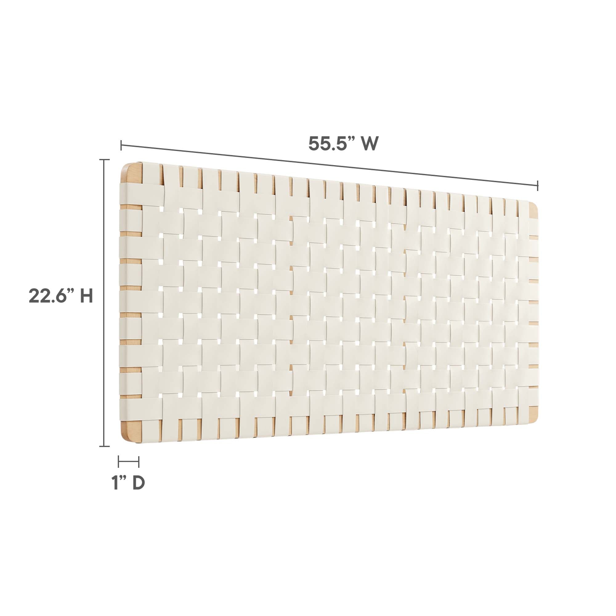 Sparta Woven Wall-Mount Vegan Leather Headboard by Modway