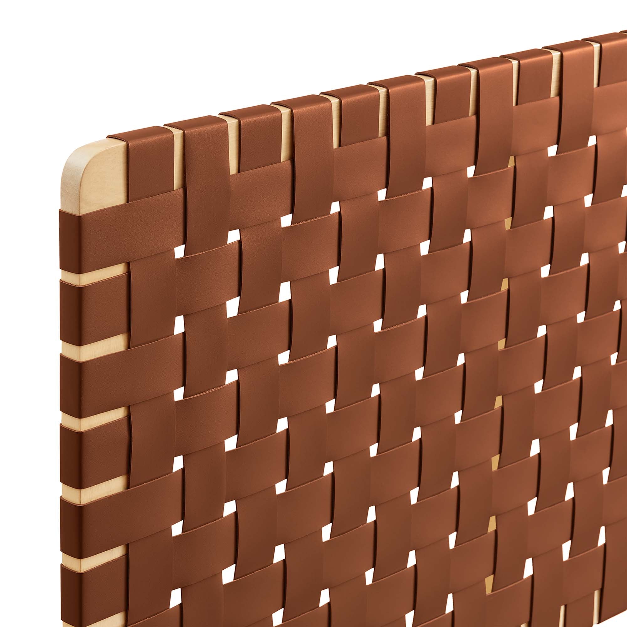 Sparta Woven Wall-Mount Vegan Leather Headboard by Modway
