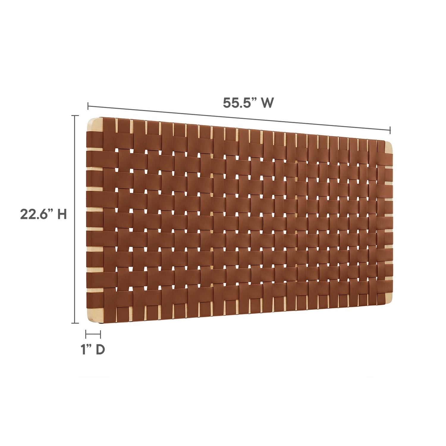 Sparta Woven Wall-Mount Vegan Leather Headboard by Modway