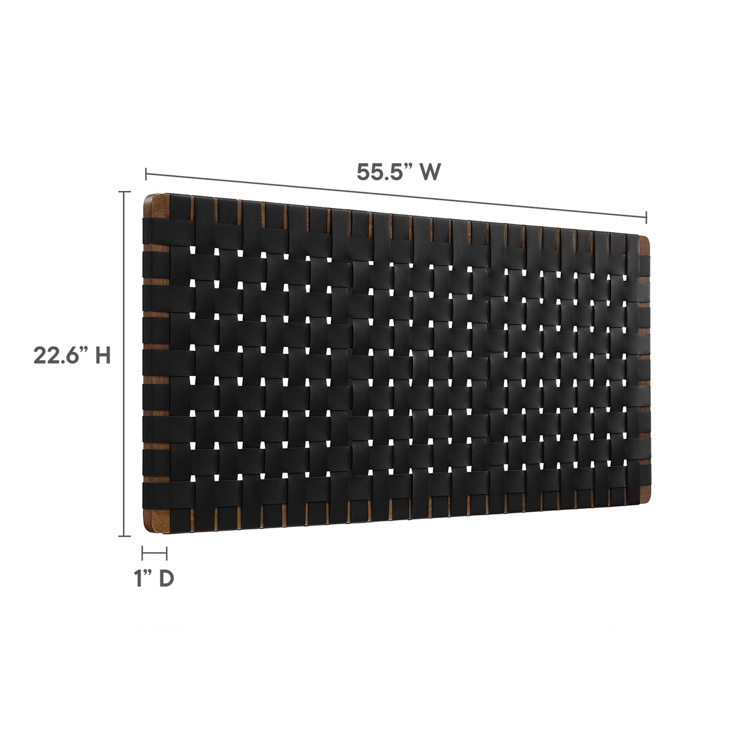 Sparta Woven Wall-Mount Vegan Leather Headboard by Modway