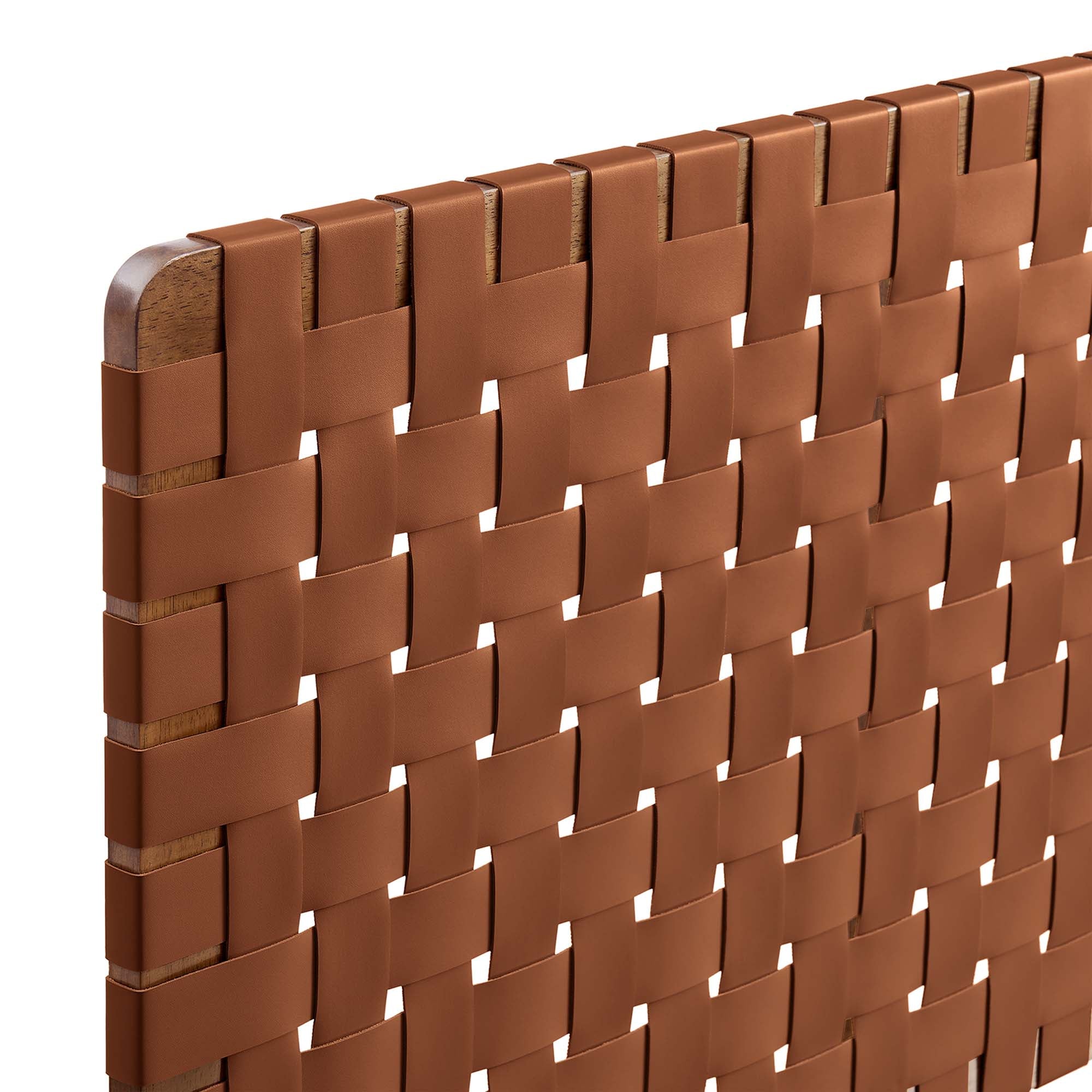Sparta Woven Wall-Mount Vegan Leather Headboard by Modway