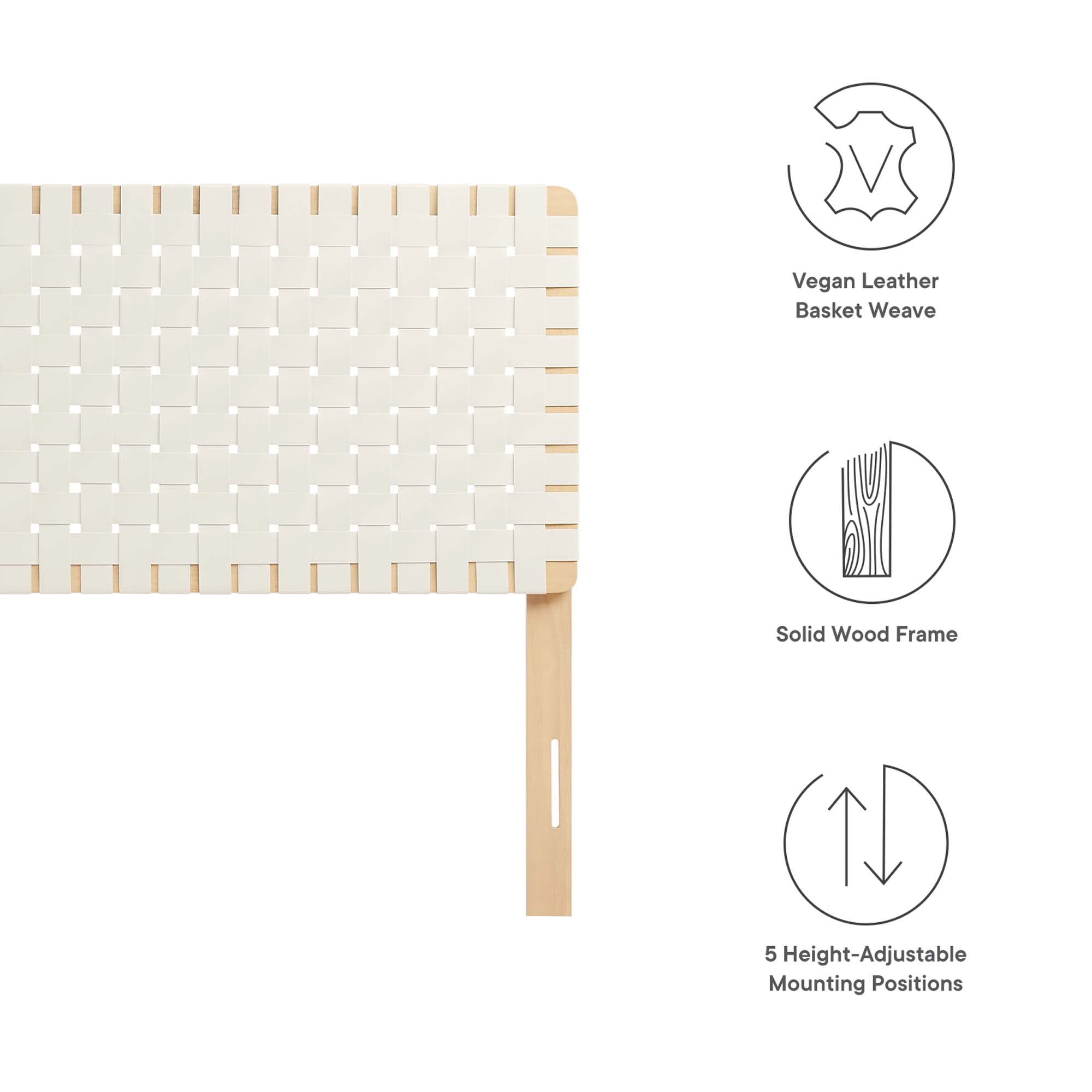 Sparta Woven Vegan Leather Headboard by Modway