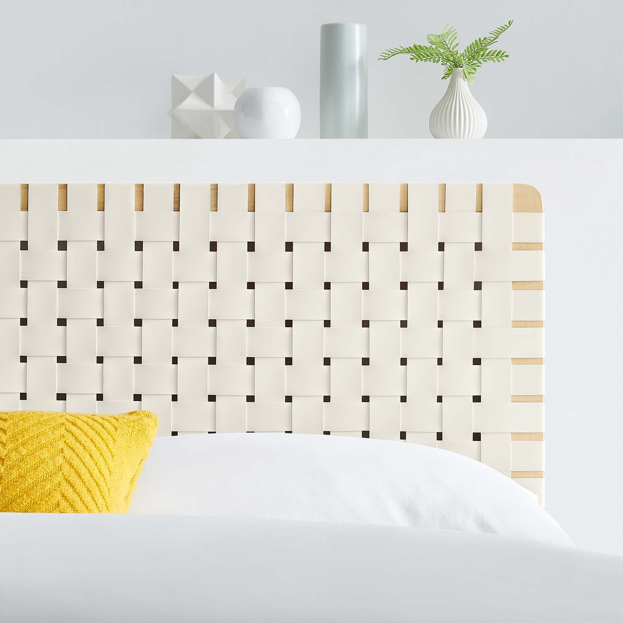 Sparta Woven Vegan Leather Headboard by Modway