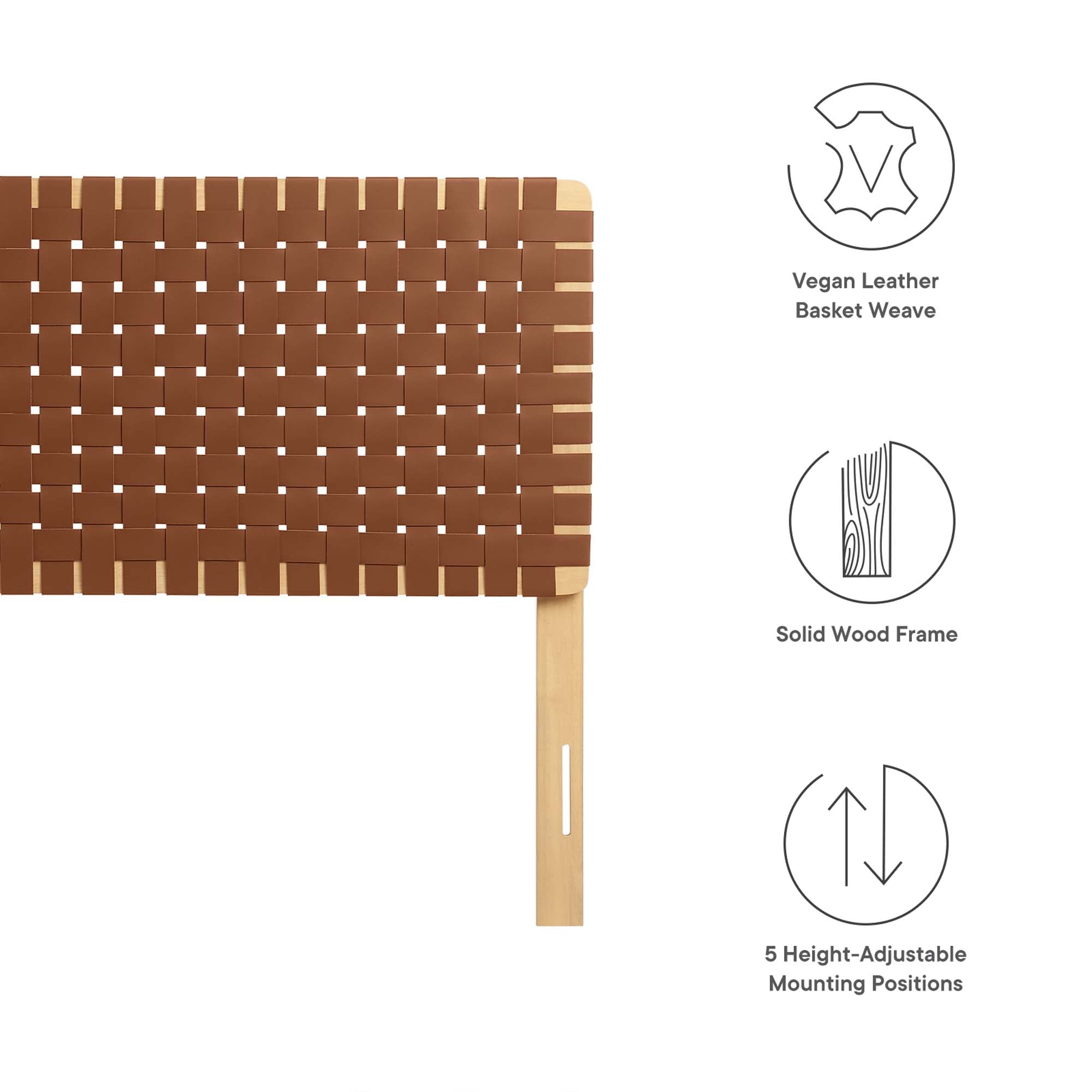Sparta Woven Vegan Leather Headboard by Modway