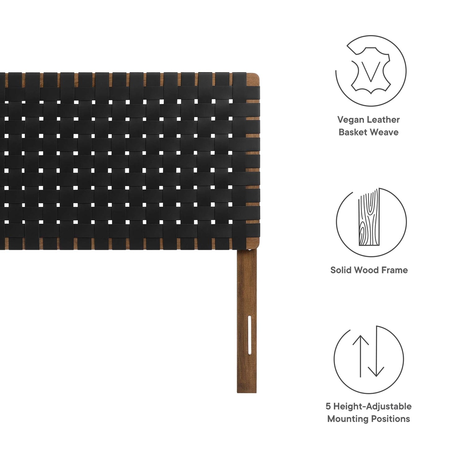 Sparta Woven Vegan Leather Headboard by Modway