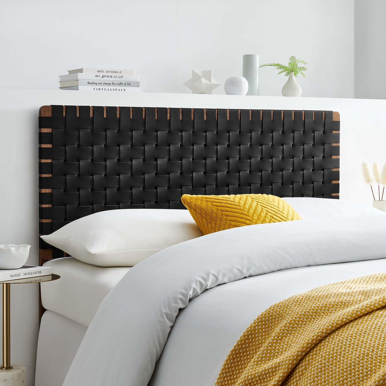 Sparta Woven Vegan Leather Headboard by Modway