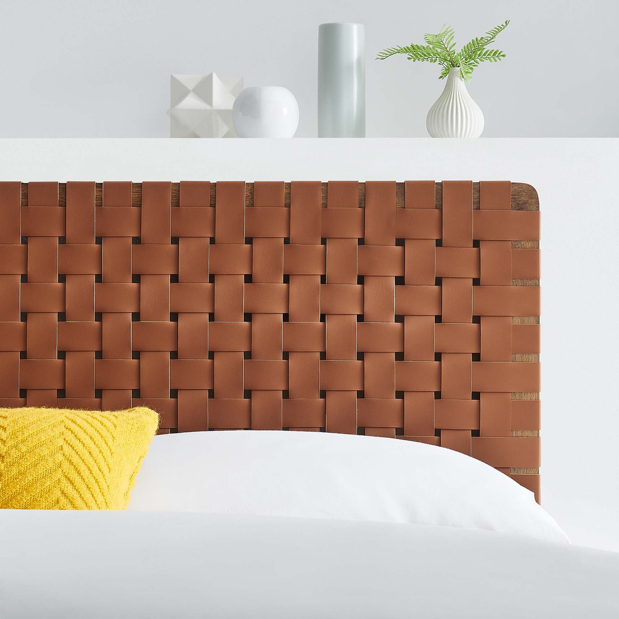 Sparta Woven Vegan Leather Headboard by Modway