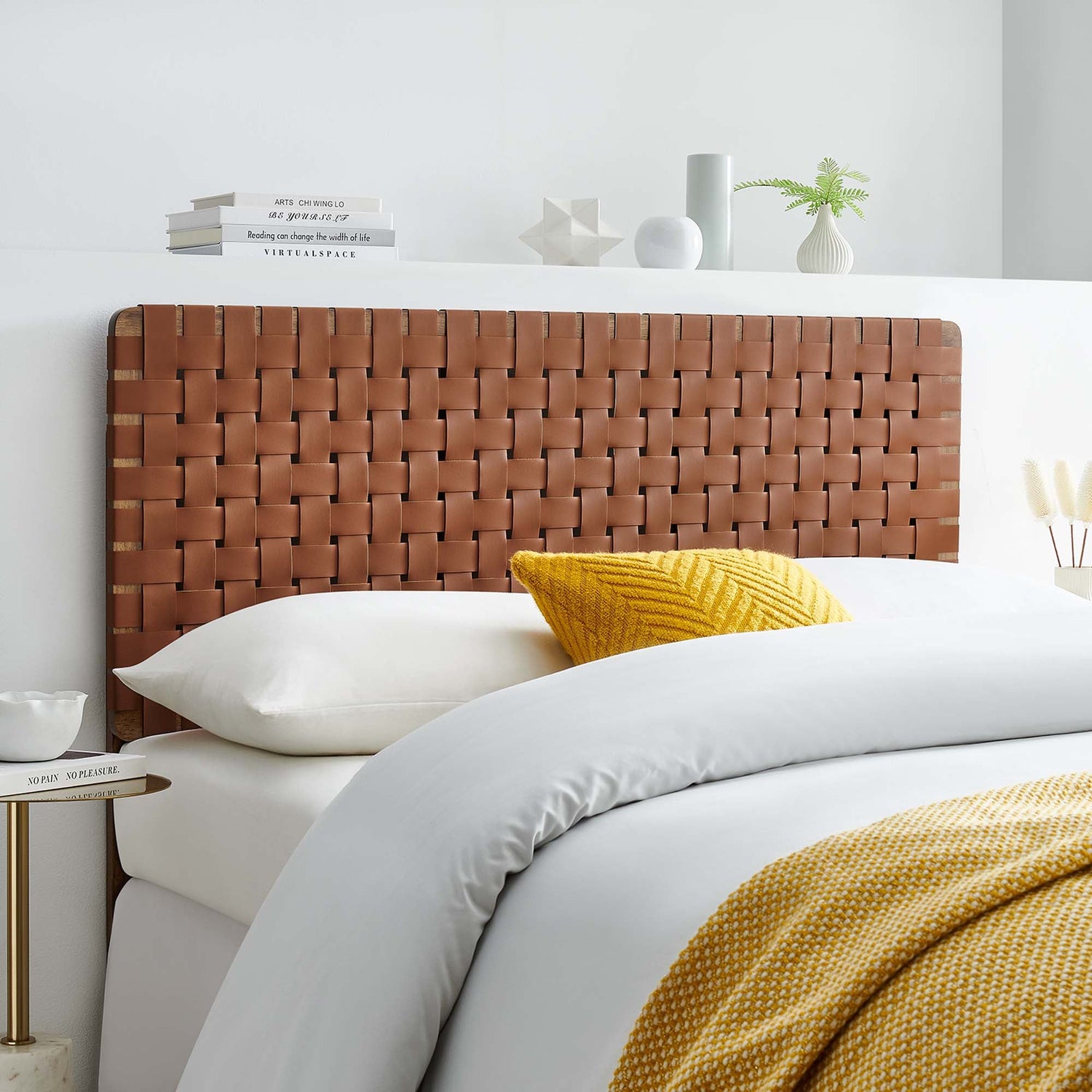 Sparta Woven Vegan Leather Headboard by Modway