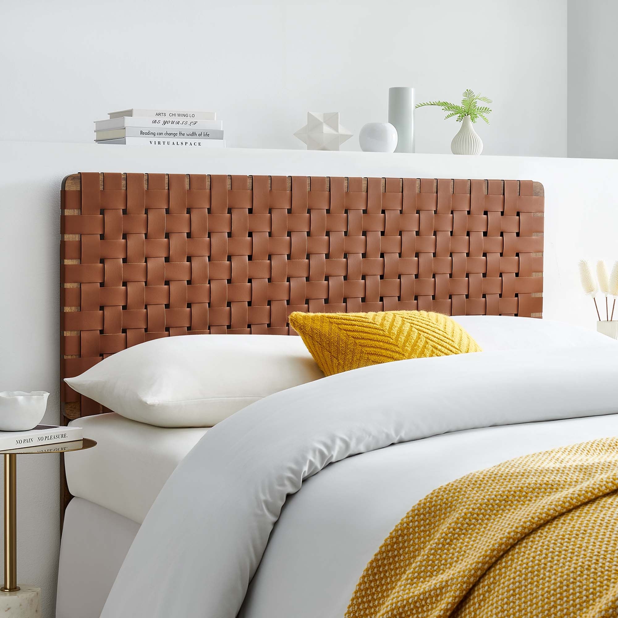 Sparta Woven Vegan Leather Headboard by Modway