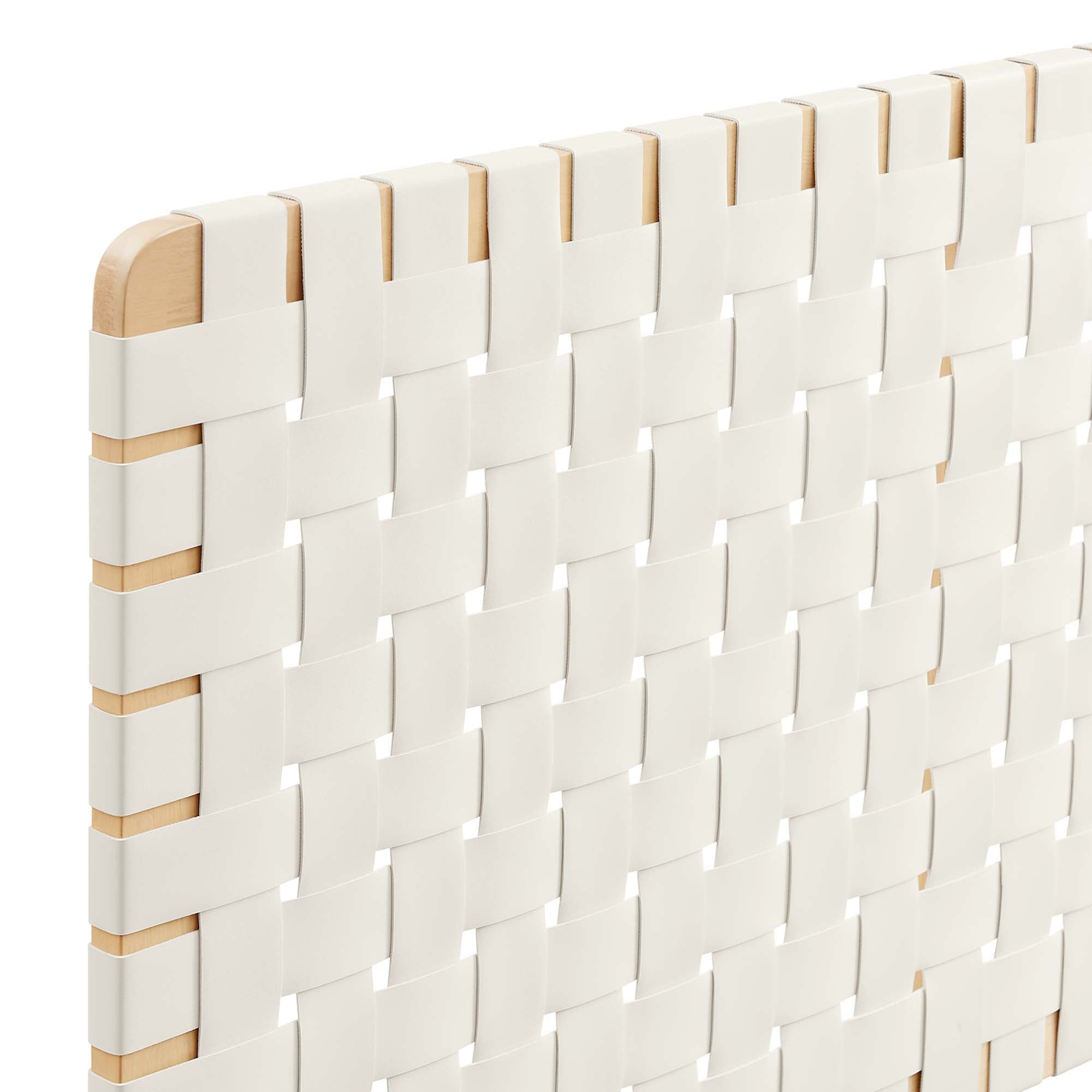 Sparta Woven Wall-Mount Vegan Leather Headboard by Modway