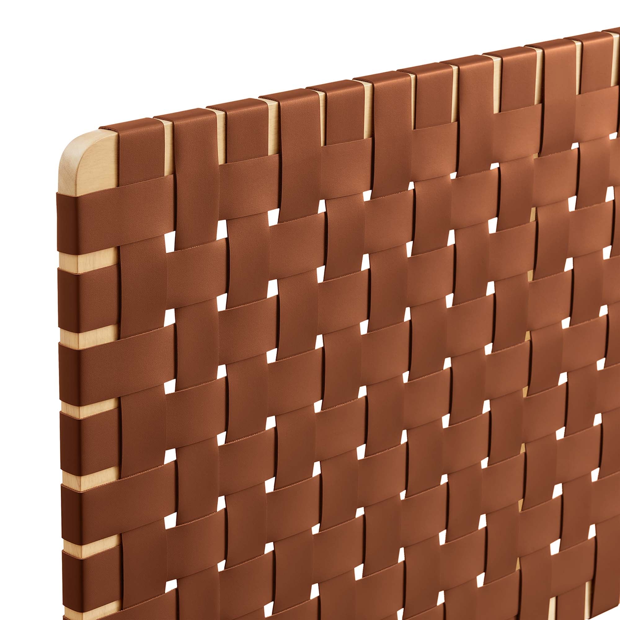 Sparta Woven Wall-Mount Vegan Leather Headboard by Modway
